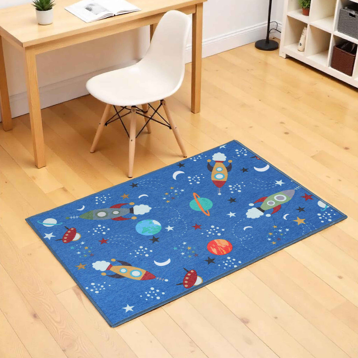 Lil' Flyer Non-Slip Kids Playroom Nursery Washable Indoor Area Rug