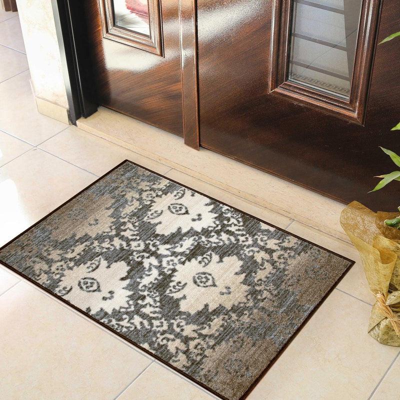 Geneva Medallion Scroll Non-Slip Washable Indoor Area Rug or Runner - NavyBlue-Cream