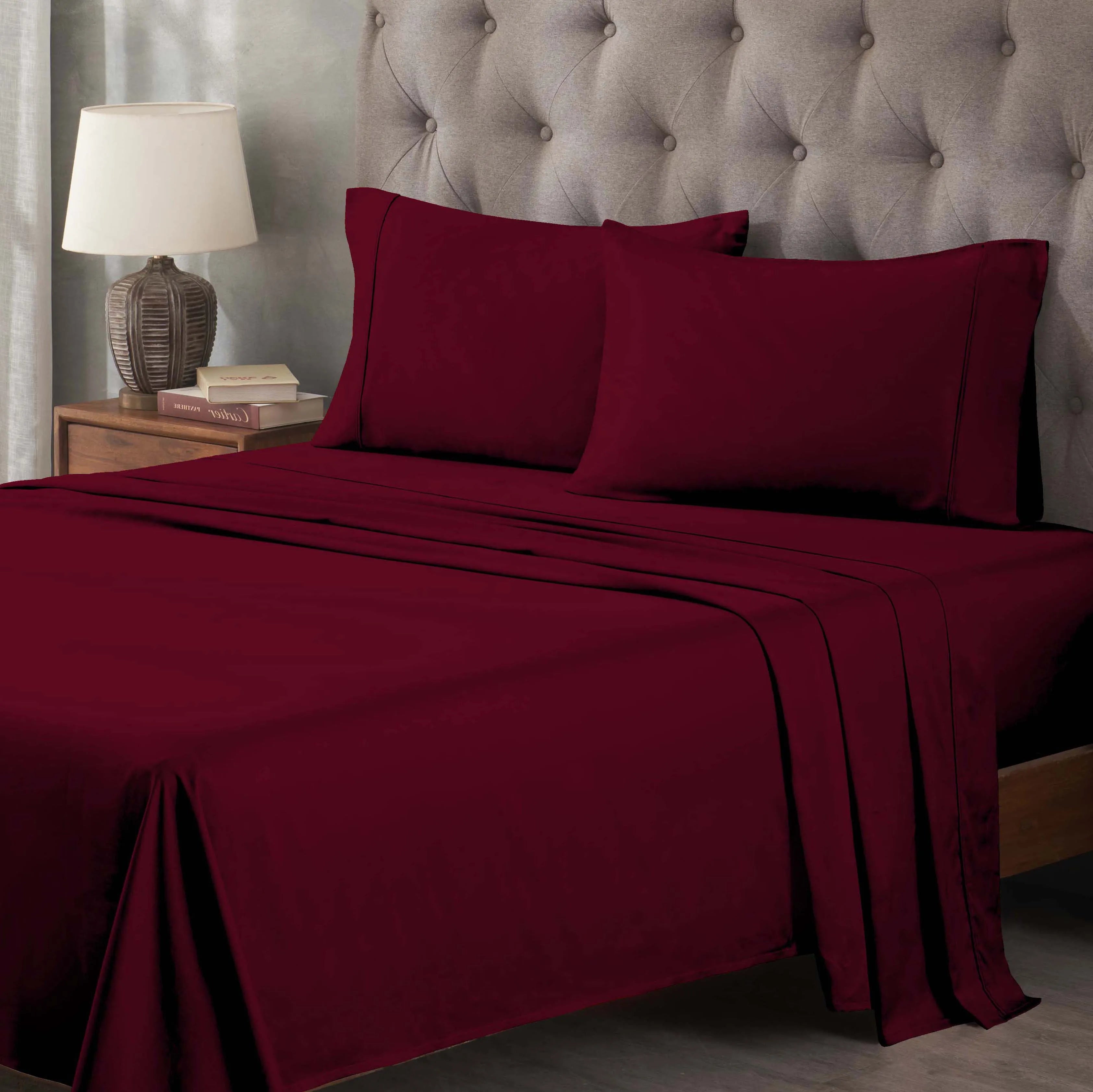 Egyptian Cotton 400 Thread Count Solid Deep Pocket Bed Sheet Set