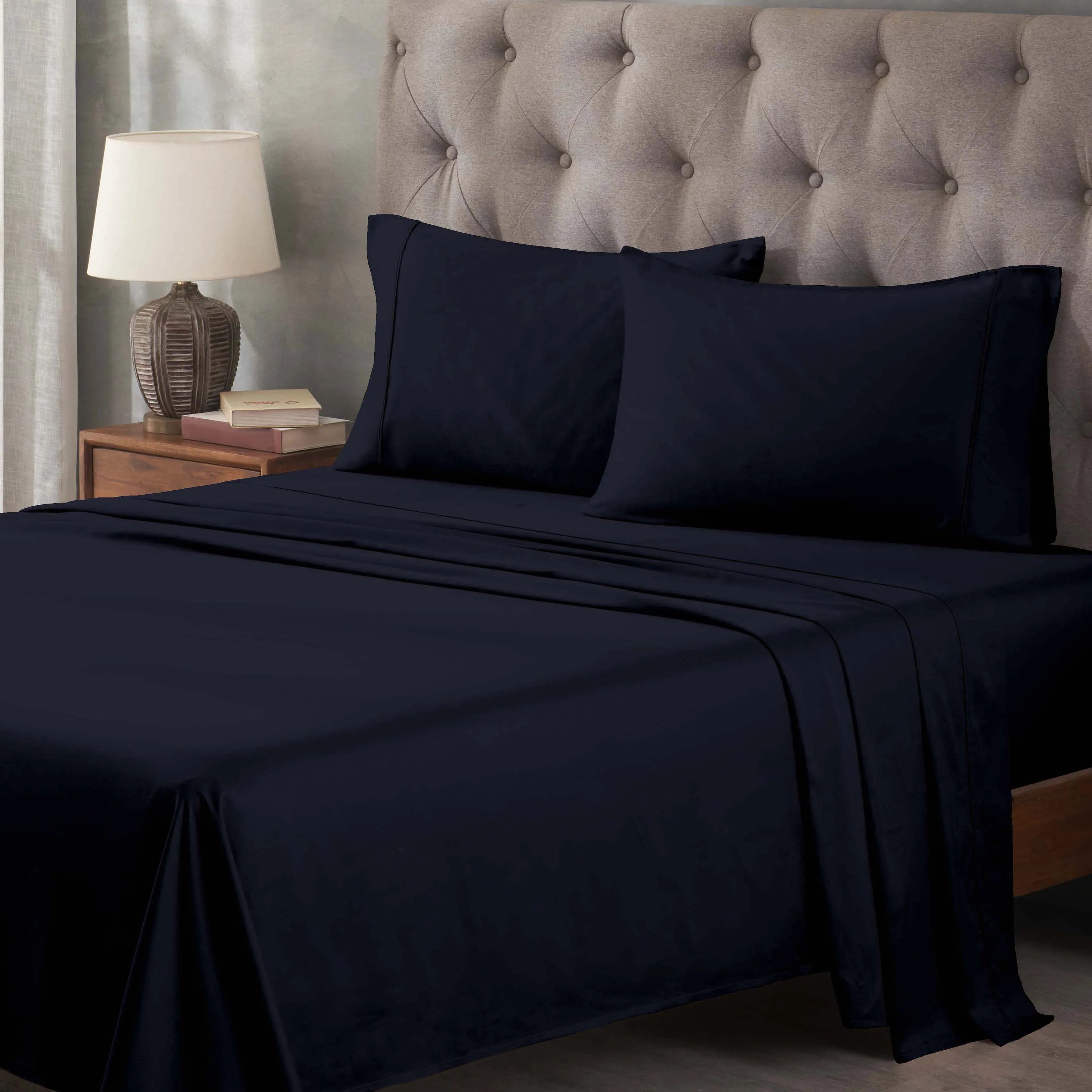 Egyptian Cotton 400 Thread Count Solid Deep Pocket Bed Sheet Set