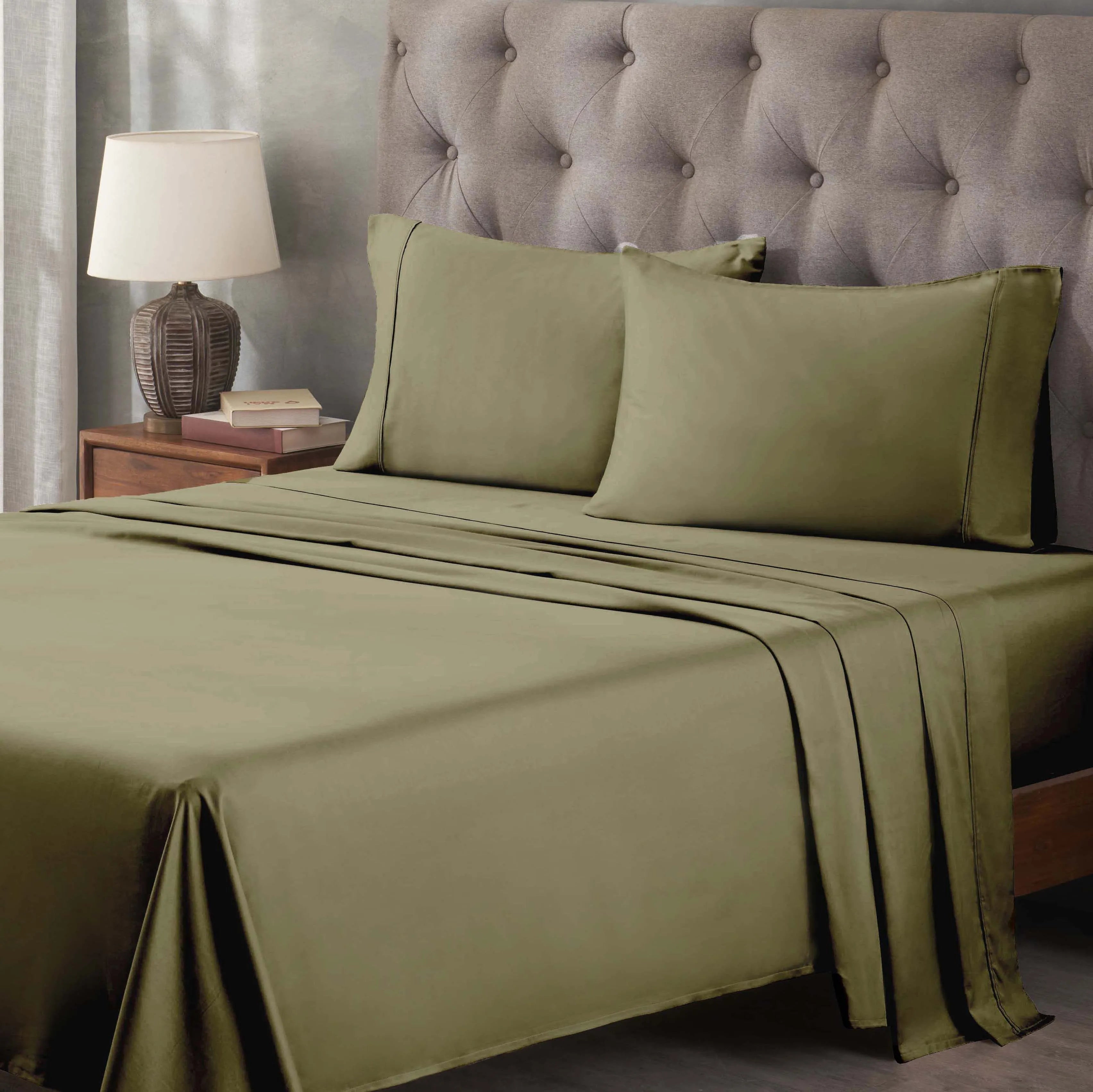 Egyptian Cotton 400 Thread Count Solid Deep Pocket Bed Sheet Set