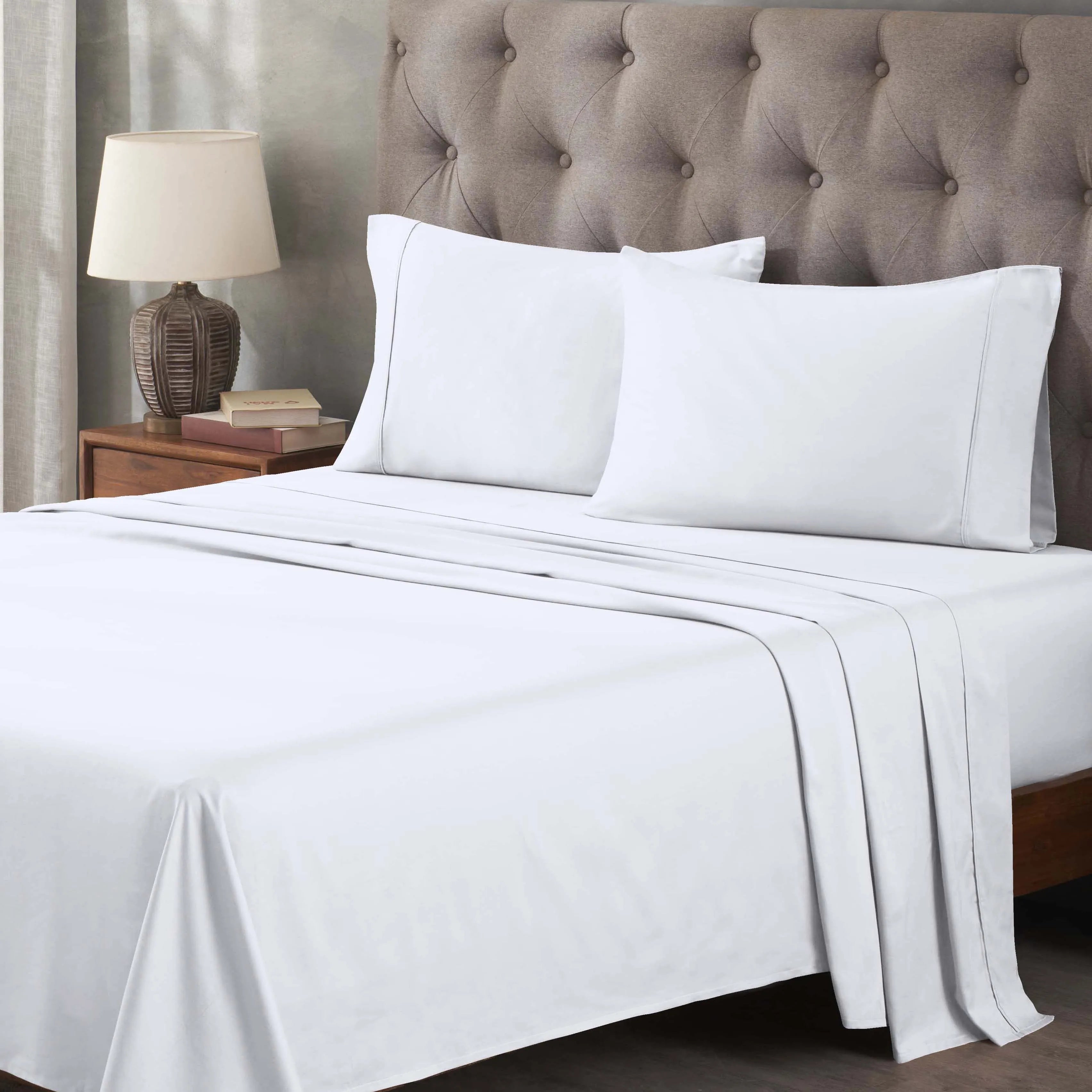 Egyptian Cotton 400 Thread Count Solid Deep Pocket Bed Sheet Set