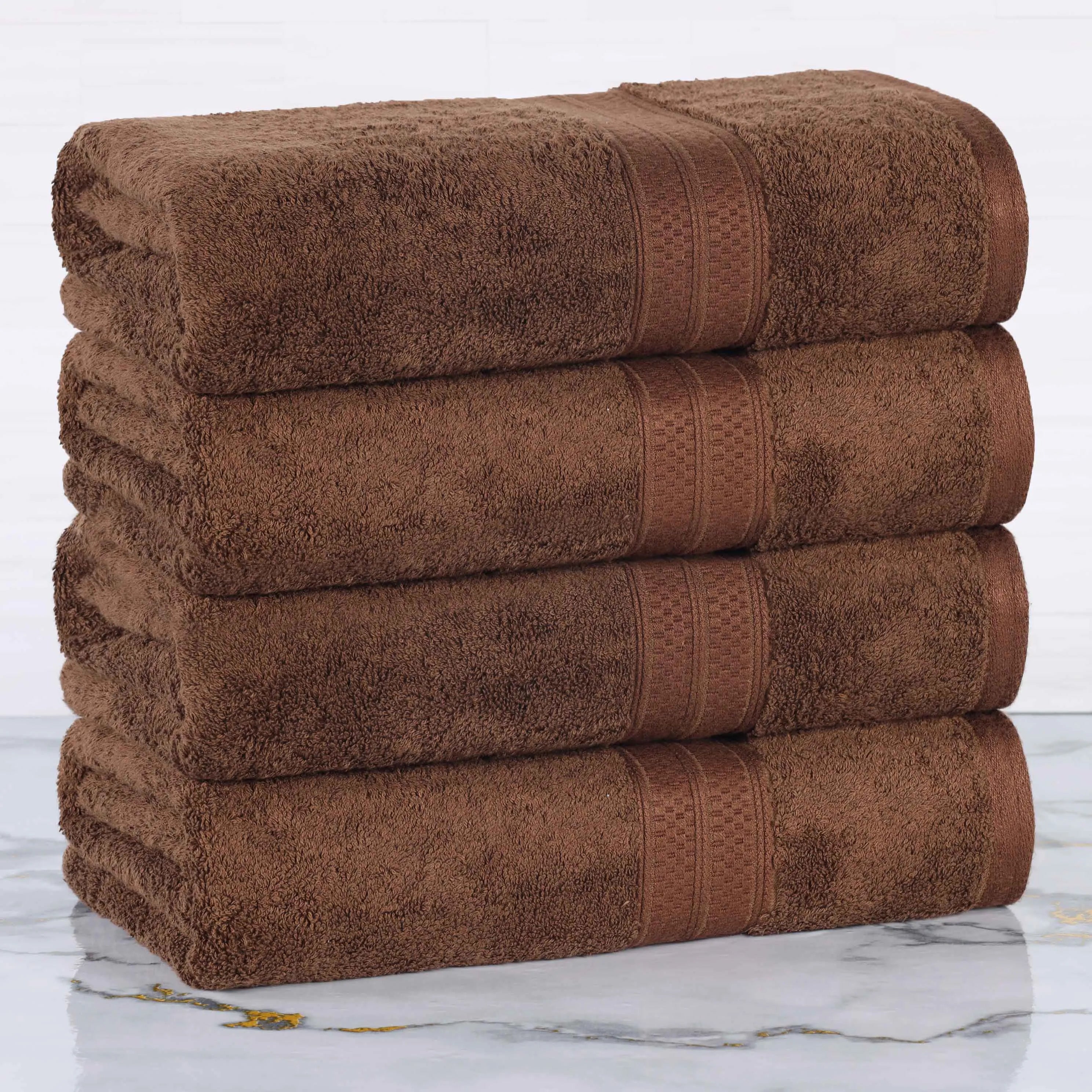 Ultra-Soft Rayon from Bamboo Cotton Blend 4 Piece Bath Towel Set