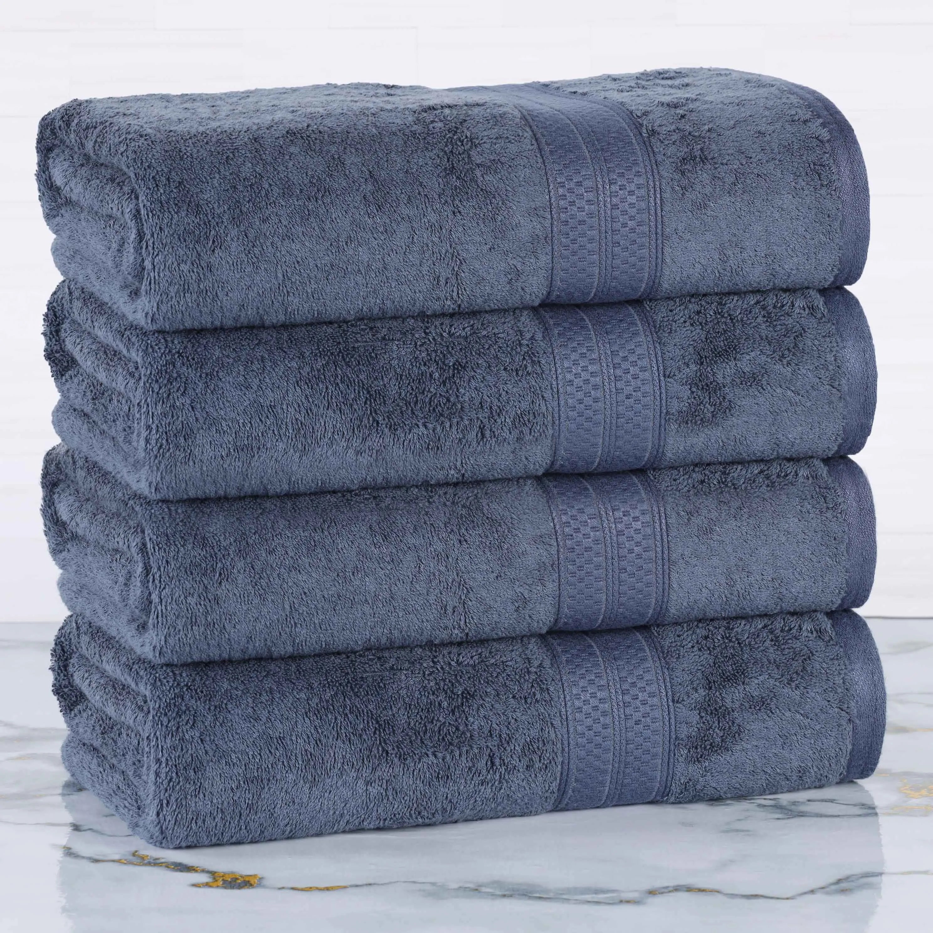 Ultra-Soft Rayon from Bamboo Cotton Blend 4 Piece Bath Towel Set