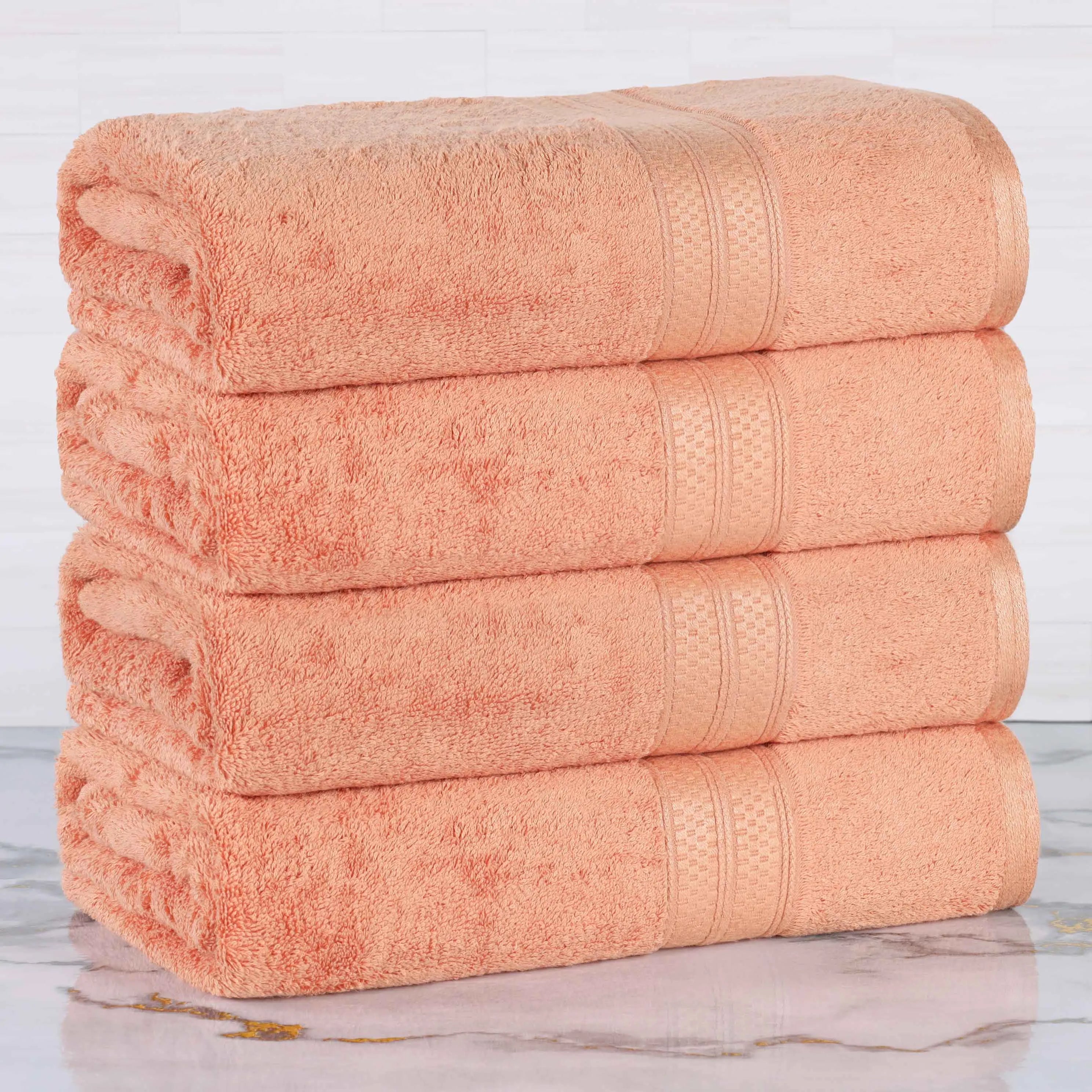 Ultra-Soft Rayon from Bamboo Cotton Blend 4 Piece Bath Towel Set