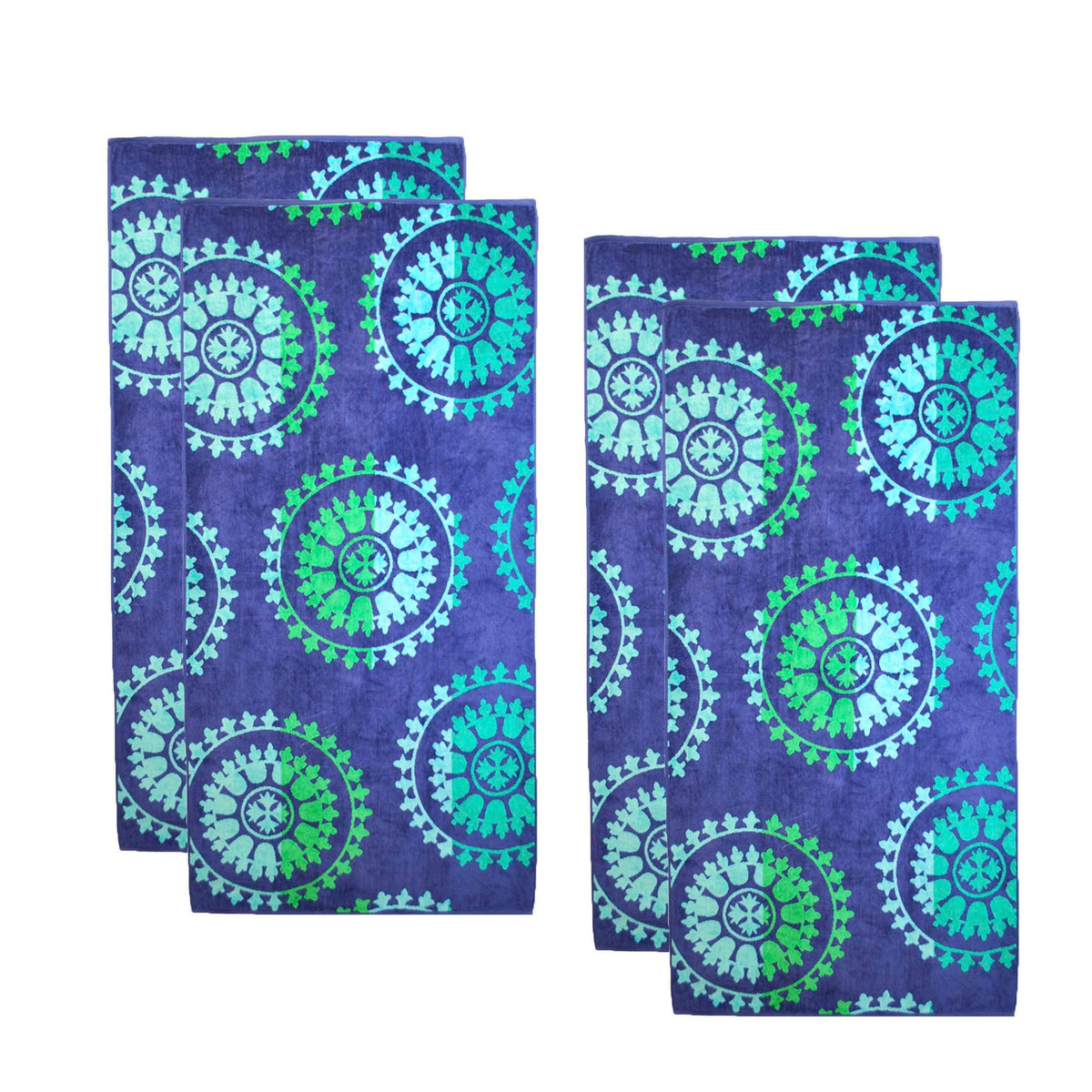 Spinning Wheels Oversized Cotton 4 Piece Beach Towel Set - Beach Towel by Superior - Superior 