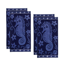 Sea Horse Oversized Cotton 4 Piece Beach Towel Set - Beach Towel by Superior - Superior 