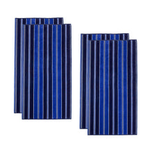 Aquast Stripe Cotton Oversized 4 Piece Beach Towel Set - Blue