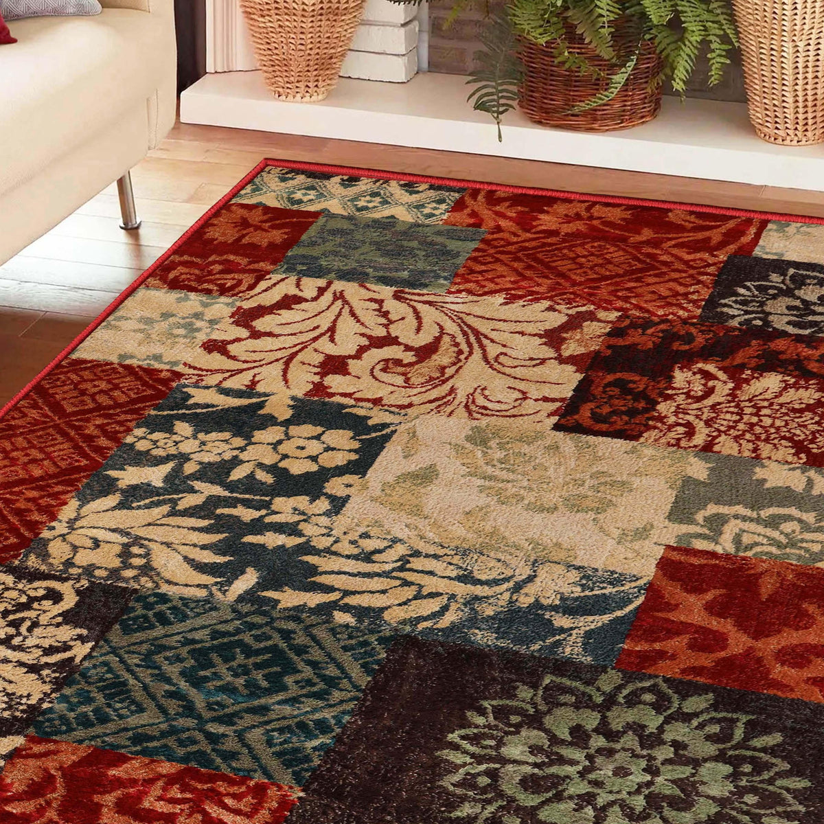 Kennicot Elegant Floral Patchwork Indoor Area Rug or Runner Rug - Rugs by Superior - Superior 