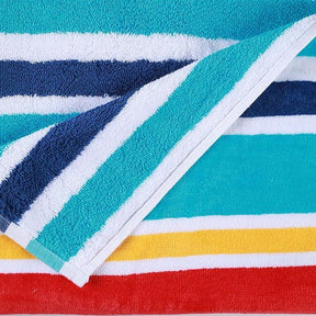 Oceana Stripe Oversized Cotton 2 Piece Beach Towel Set - Beach Towel by Superior - Superior 