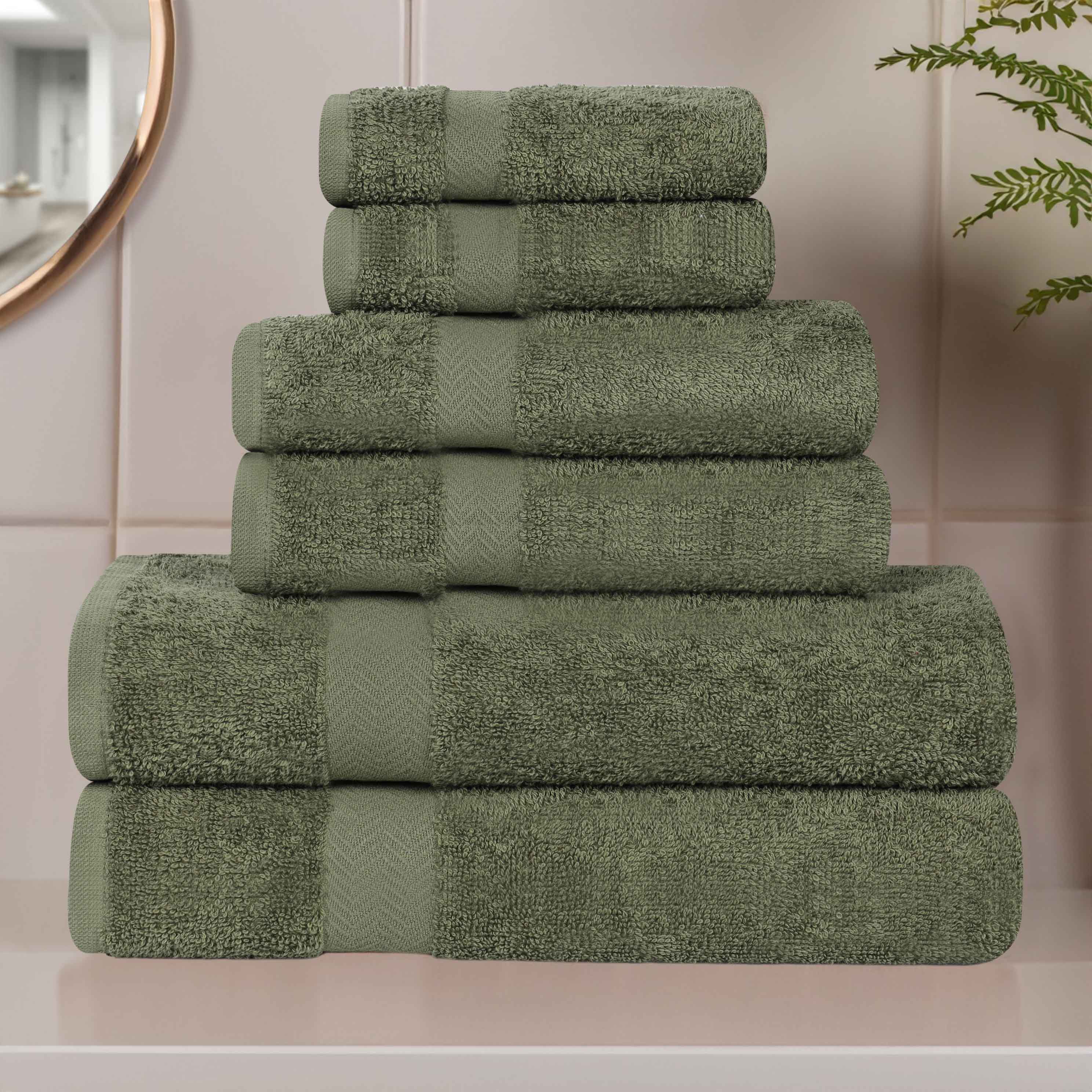 6 Piece Cotton Eco-Friendly Soft Absorbent Towel Set - Towel Set by Superior