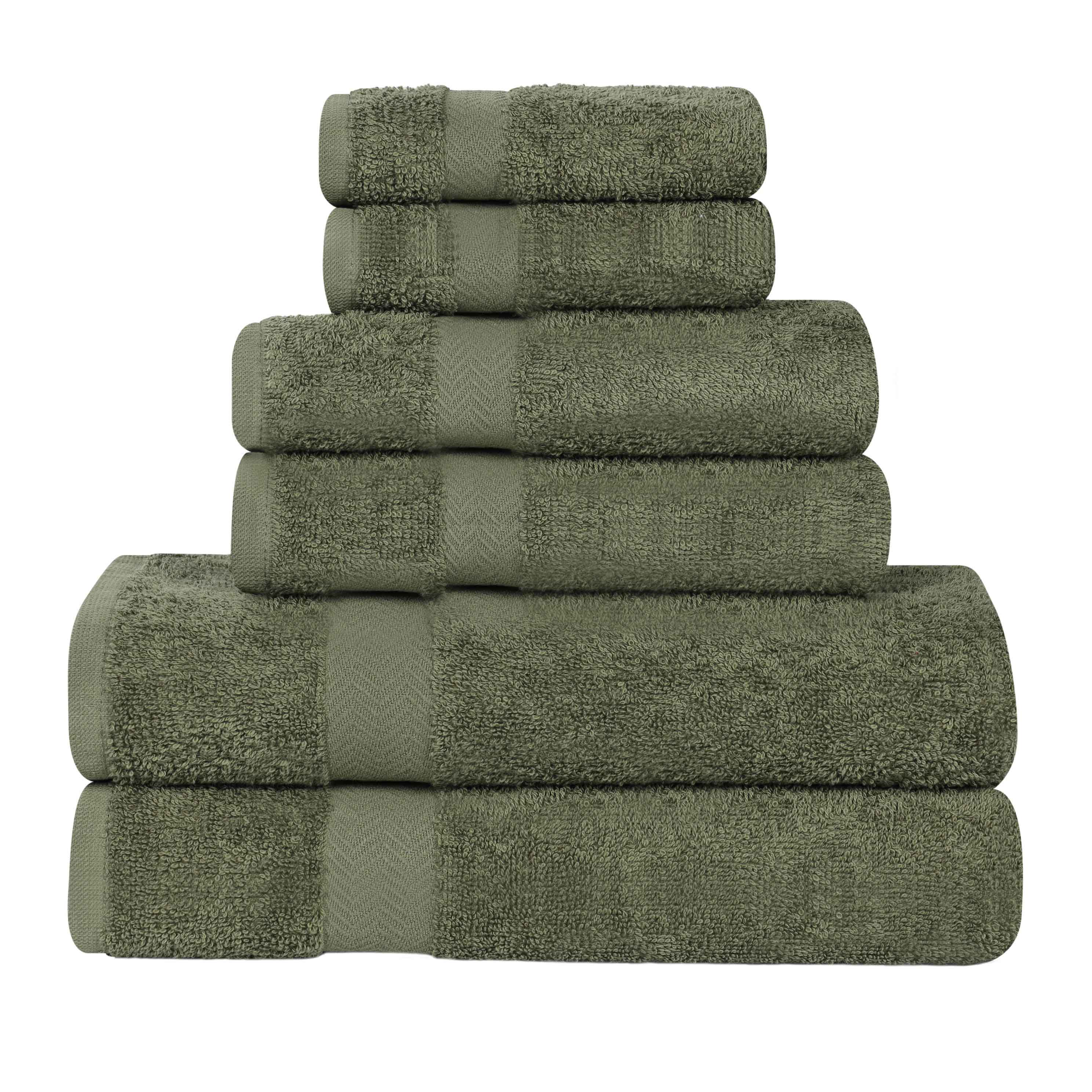 6 Piece Cotton Eco-Friendly Soft Absorbent Towel Set - Towel Set by Superior