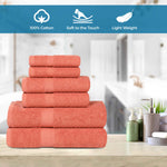 6 Piece Cotton Eco-Friendly Soft Absorbent Towel Set - Towel Set by Superior