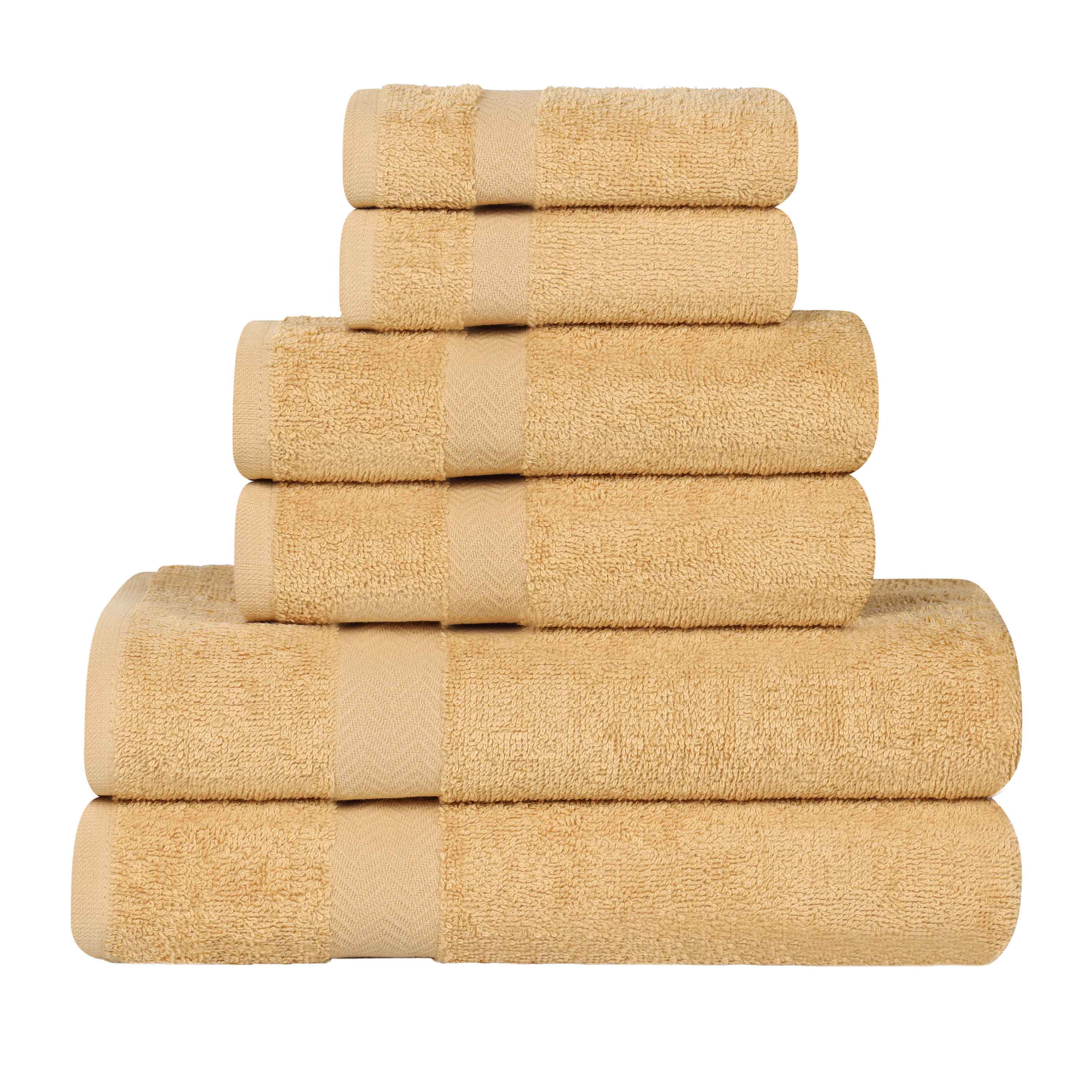 6 Piece Cotton Eco-Friendly Soft Absorbent Towel Set - Towel Set by Superior