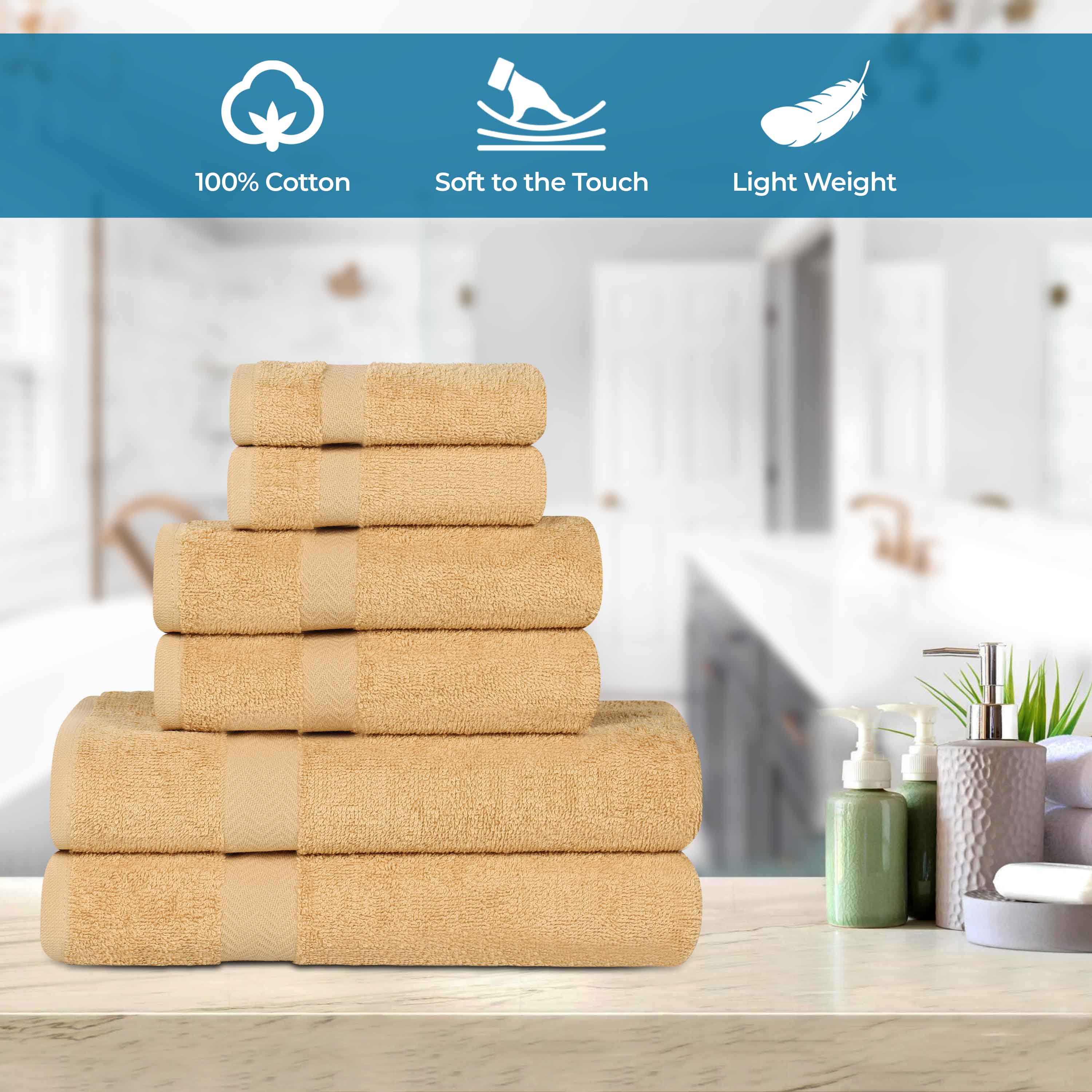 6 Piece Cotton Eco-Friendly Soft Absorbent Towel Set - Towel Set by Superior