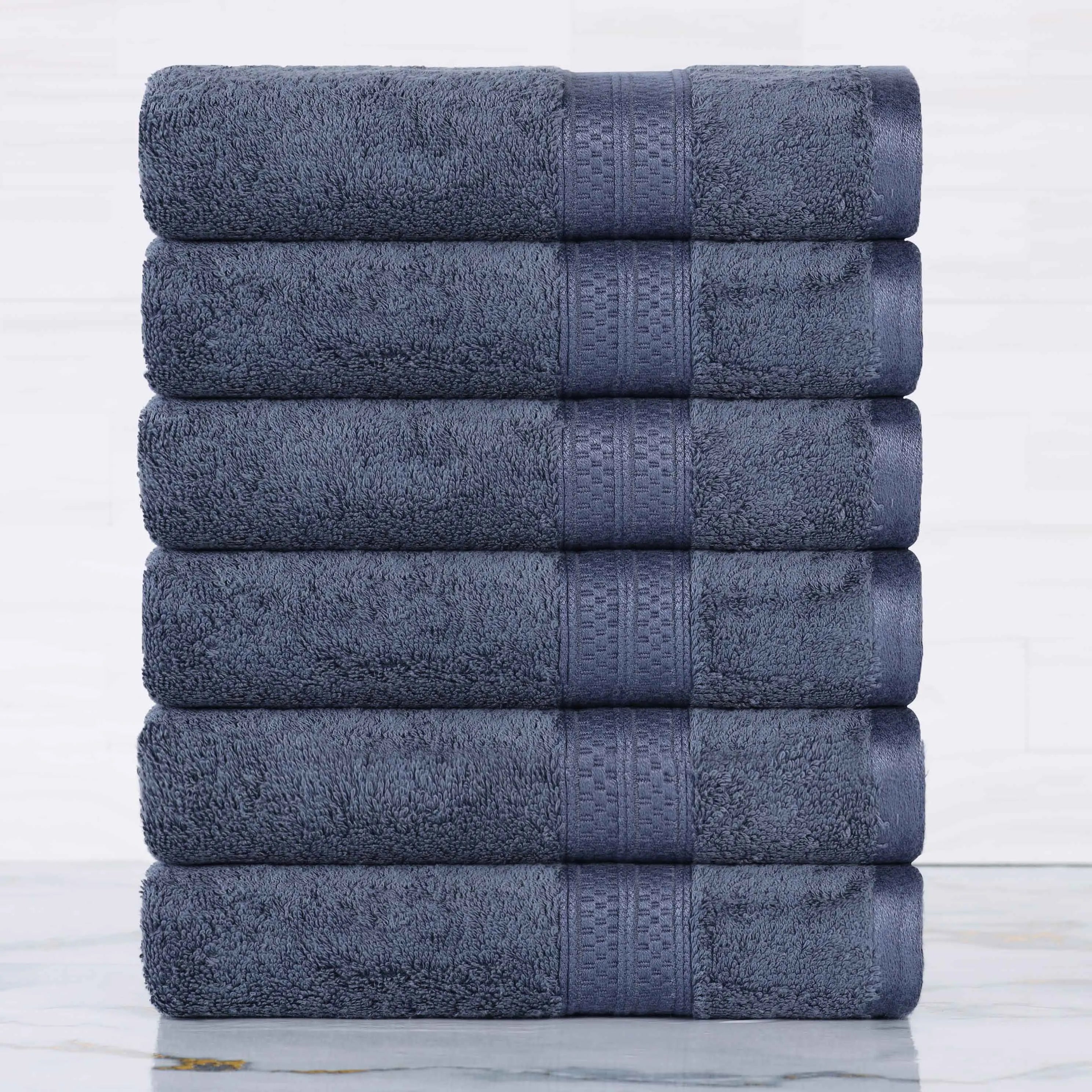 Rayon from Bamboo Ultra-Plush Heavyweight 6 Piece Hand Towel Set