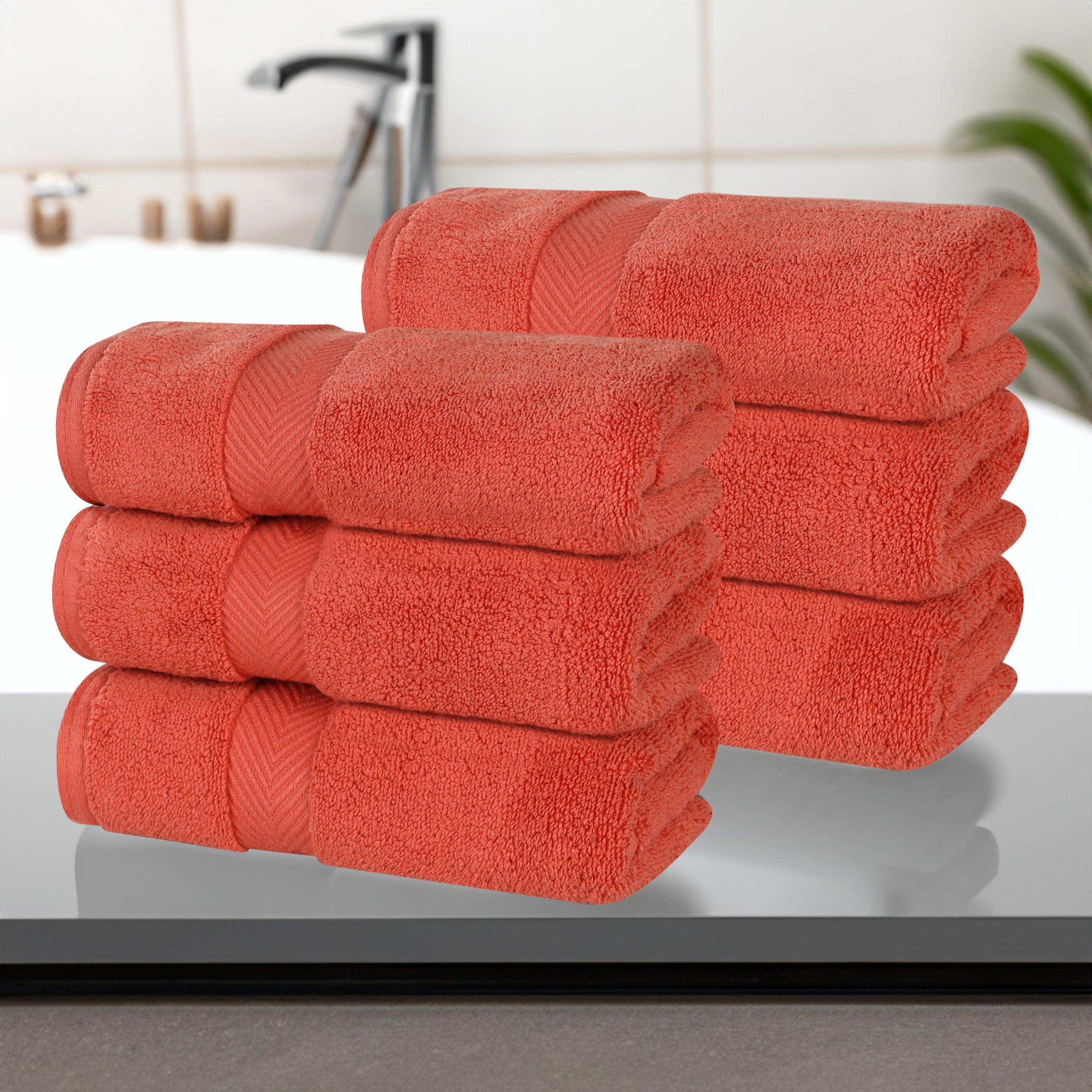 Zero Twist Cotton Solid Ultra-Soft Absorbent Hand Towel Set of 6 - Hand Towel by Superior