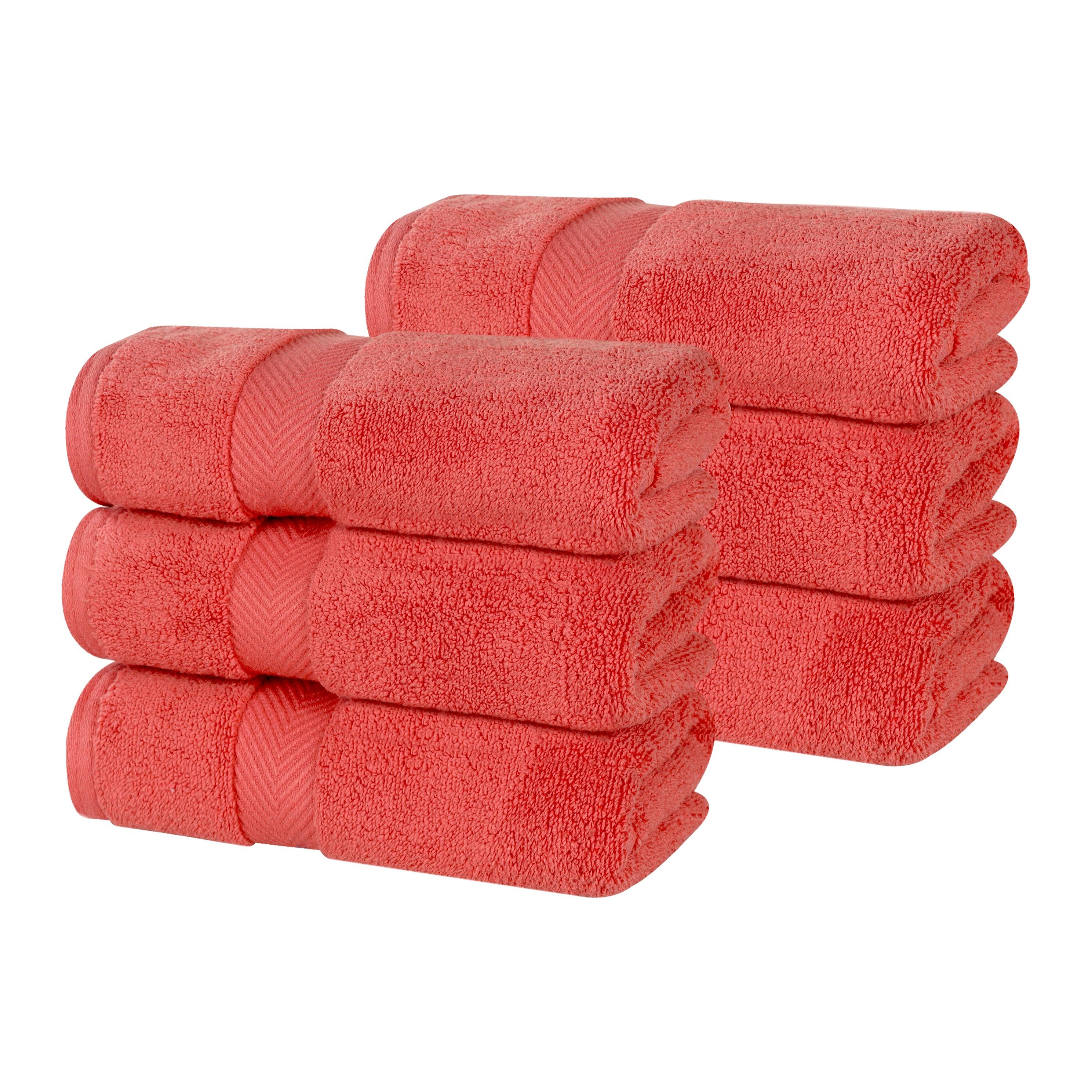 Zero Twist Cotton Solid Ultra-Soft Absorbent Hand Towel Set of 6 - Hand Towel by Superior