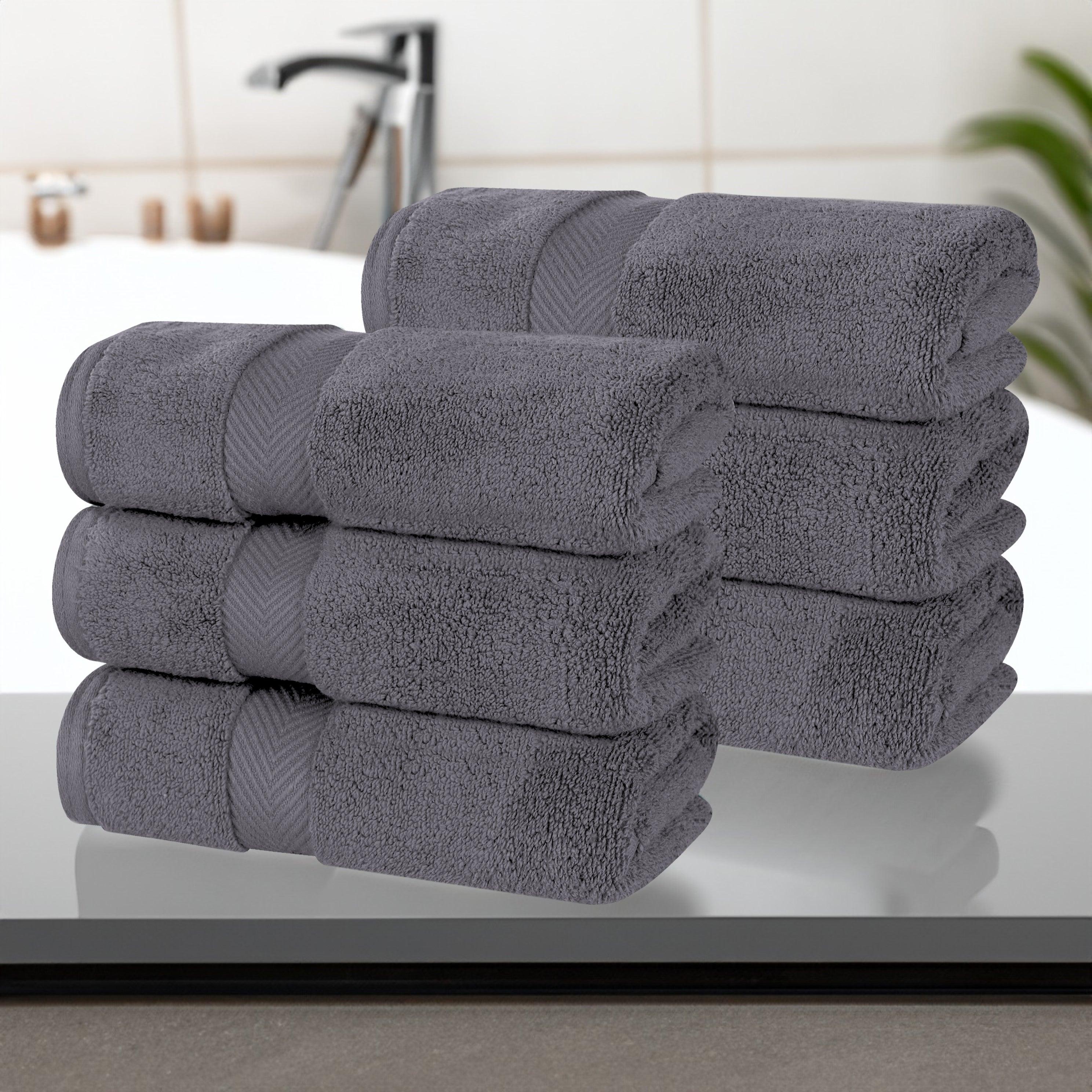 Zero Twist Cotton Solid Ultra-Soft Absorbent Hand Towel Set of 6 - Hand Towel by Superior