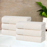 Honeycomb Textured Waffle Border Cotton Hand Towels, Set of 6 - Hand Towel by Superior