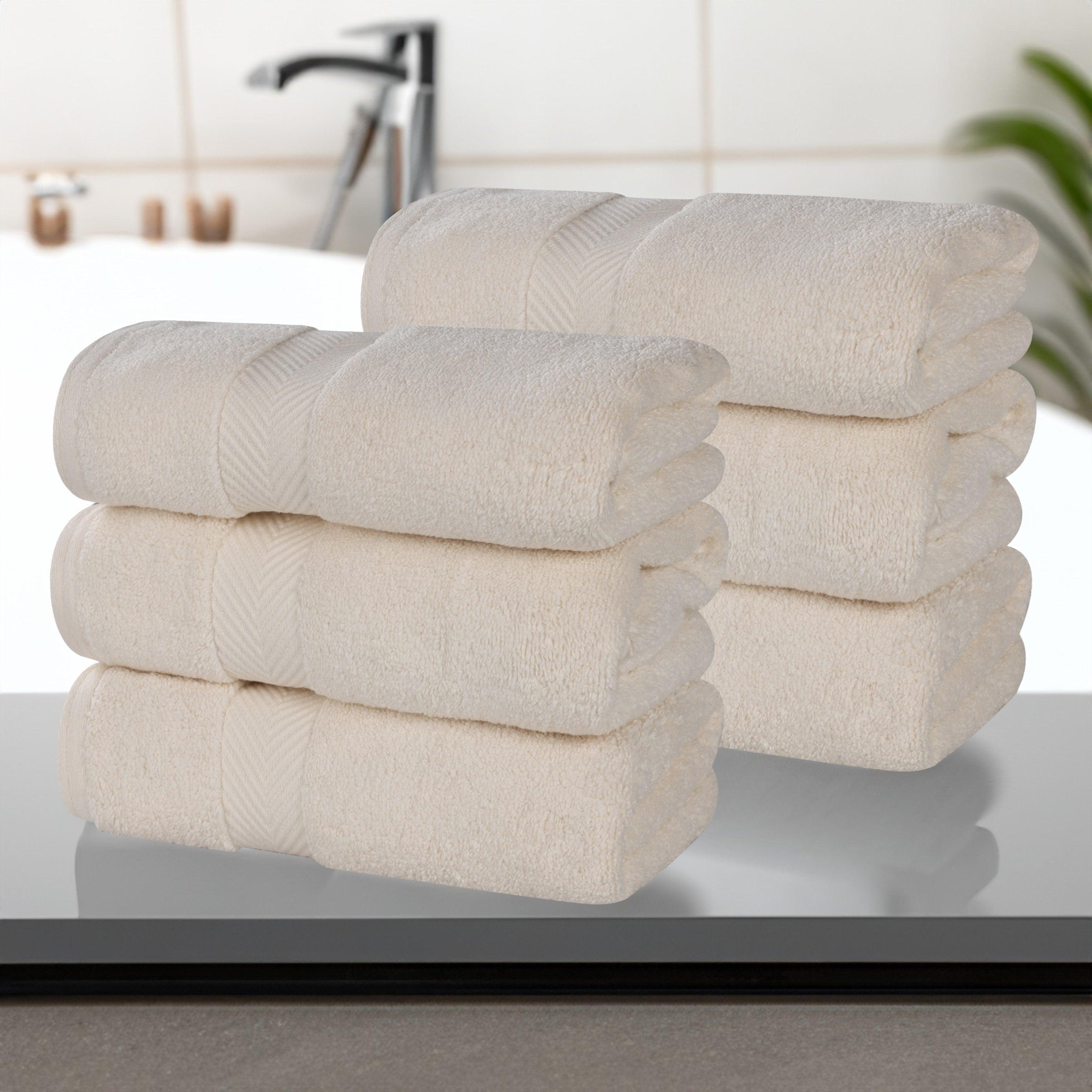 Zero Twist Cotton Solid Ultra-Soft Absorbent Hand Towel Set of 6 - Hand Towel by Superior