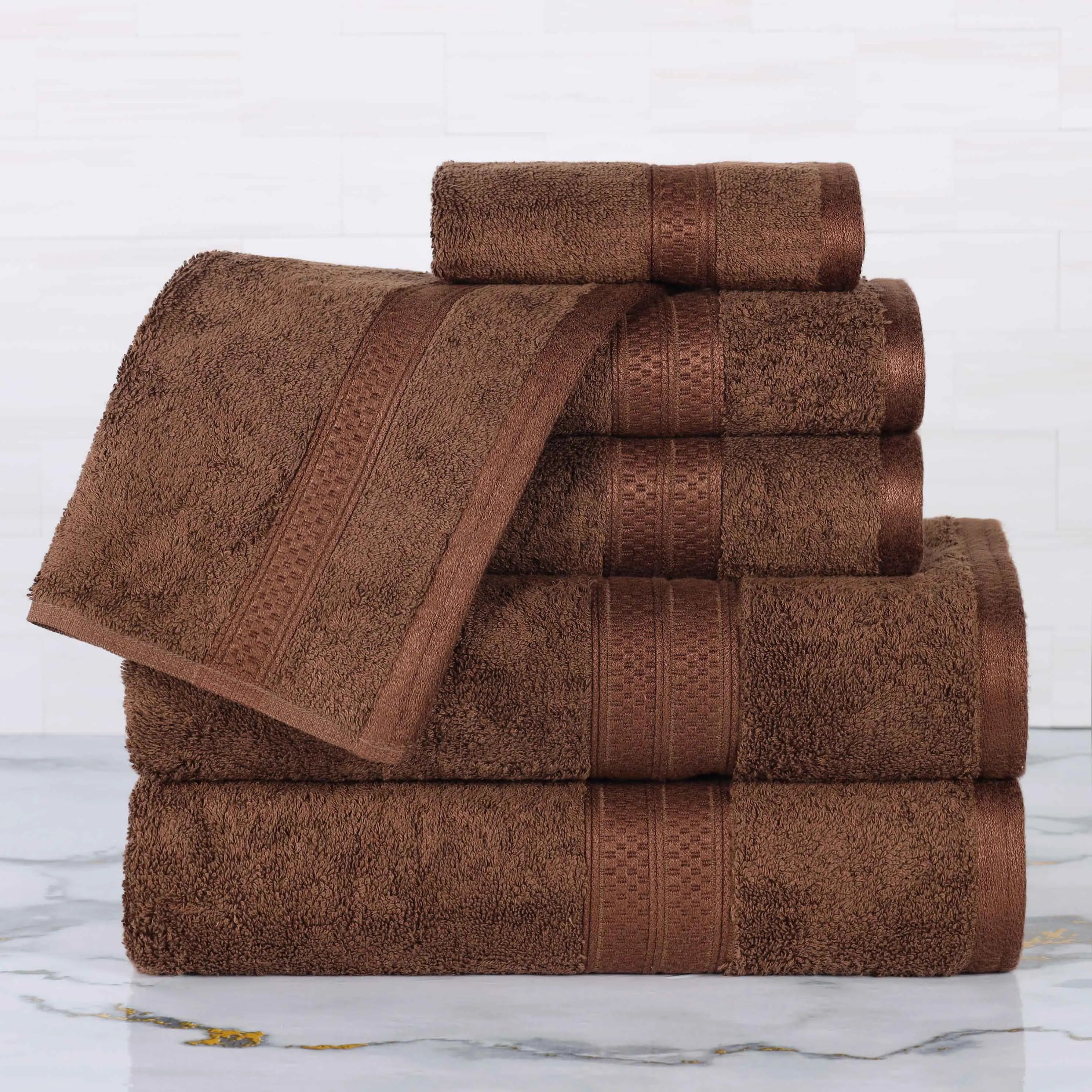 Rayon from Bamboo Ultra-Plush Heavyweight Assorted 6 Piece Towel Set