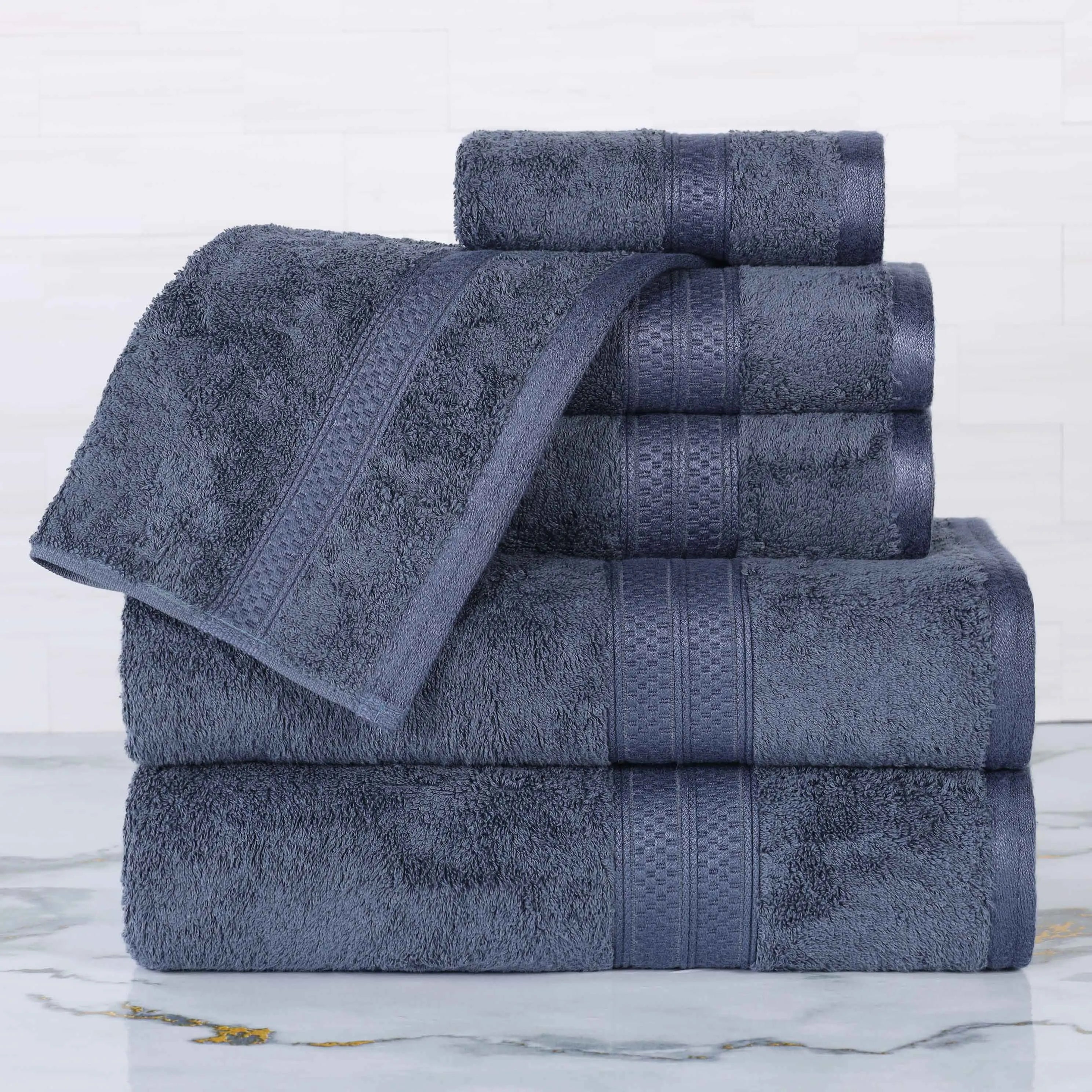 Rayon from Bamboo Ultra-Plush Heavyweight Assorted 6 Piece Towel Set