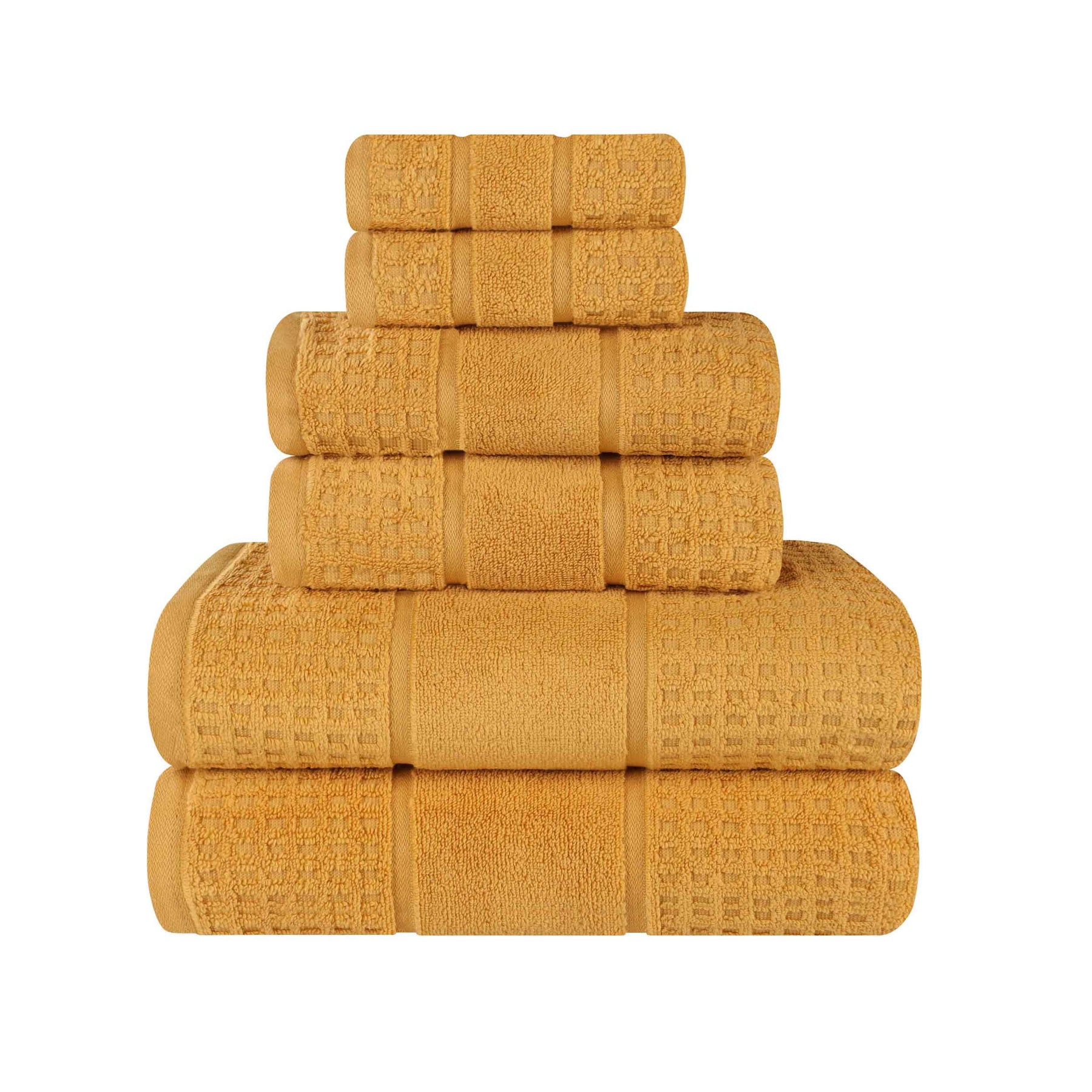 Superior Cotton Waffle Honeycomb 6 Piece Hand Towel Set ,Forest Green