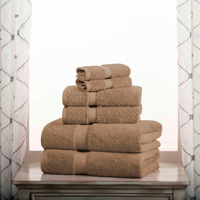 Egyptian Cotton Pile Heavyweight 6 Piece Towel Set - Latte