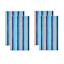 Ocean Stripe Oversized Cotton 4 Piece Beach Towel Set - Beach Towel by Superior - Superior 