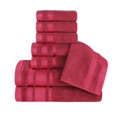 Hays Cotton Medium Weight 8 Piece Assorted Bathroom Towel Set - Cranberry