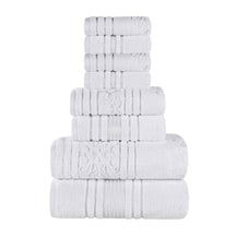 Sadie Zero Twist Cotton Floral Solid and Jacquard 8 Piece Towel Set - Towel Set by Superior - Superior 