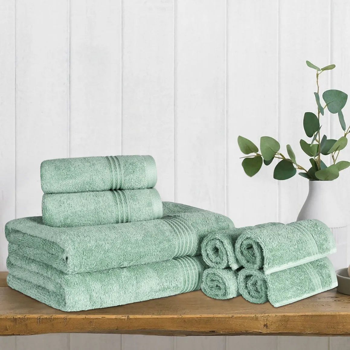 Heritage Egyptian Cotton Plush Heavyweight 8 Piece Towel Set