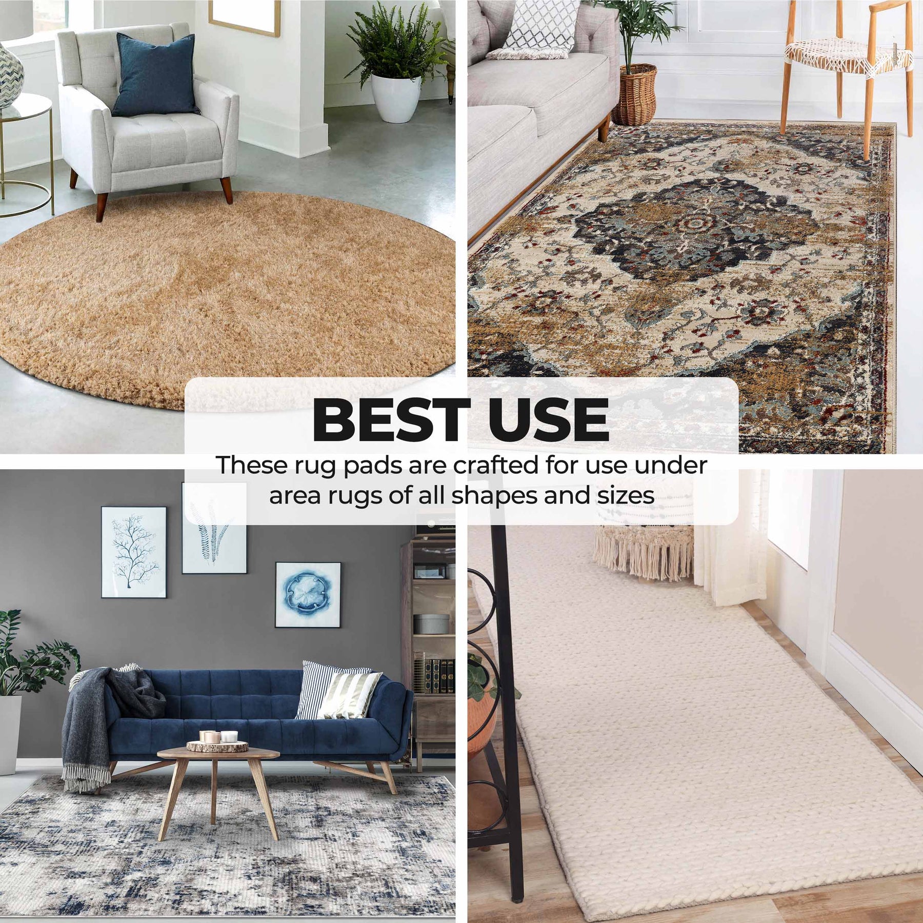Rug Pads. Non Slip Pads for Area Rugs