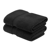 Egyptian Cotton Pile Heavyweight 2 Piece Bath Towel Set - Black