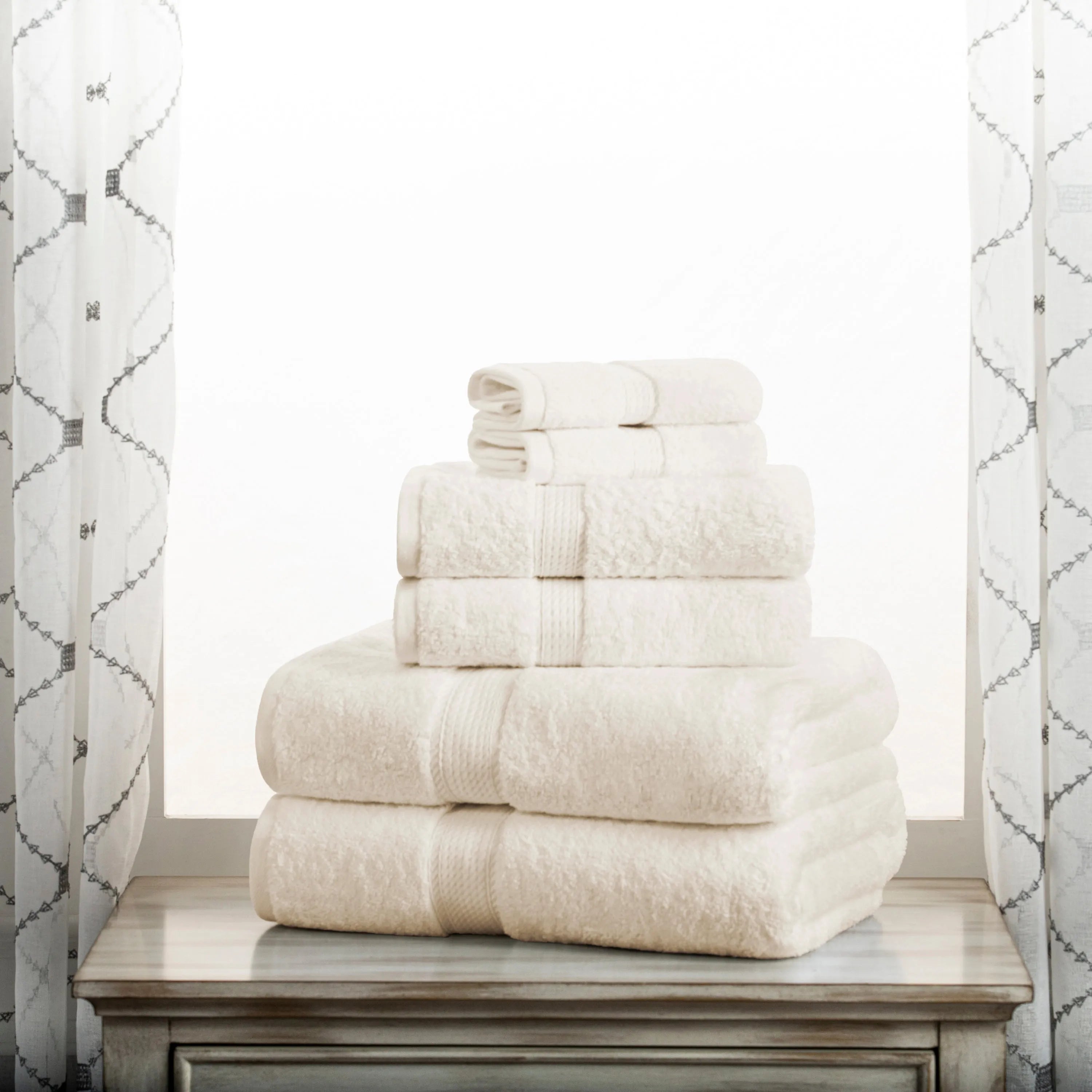 Madison Egyptian Cotton Pile Plush Heavyweight 6 Piece Towel Set