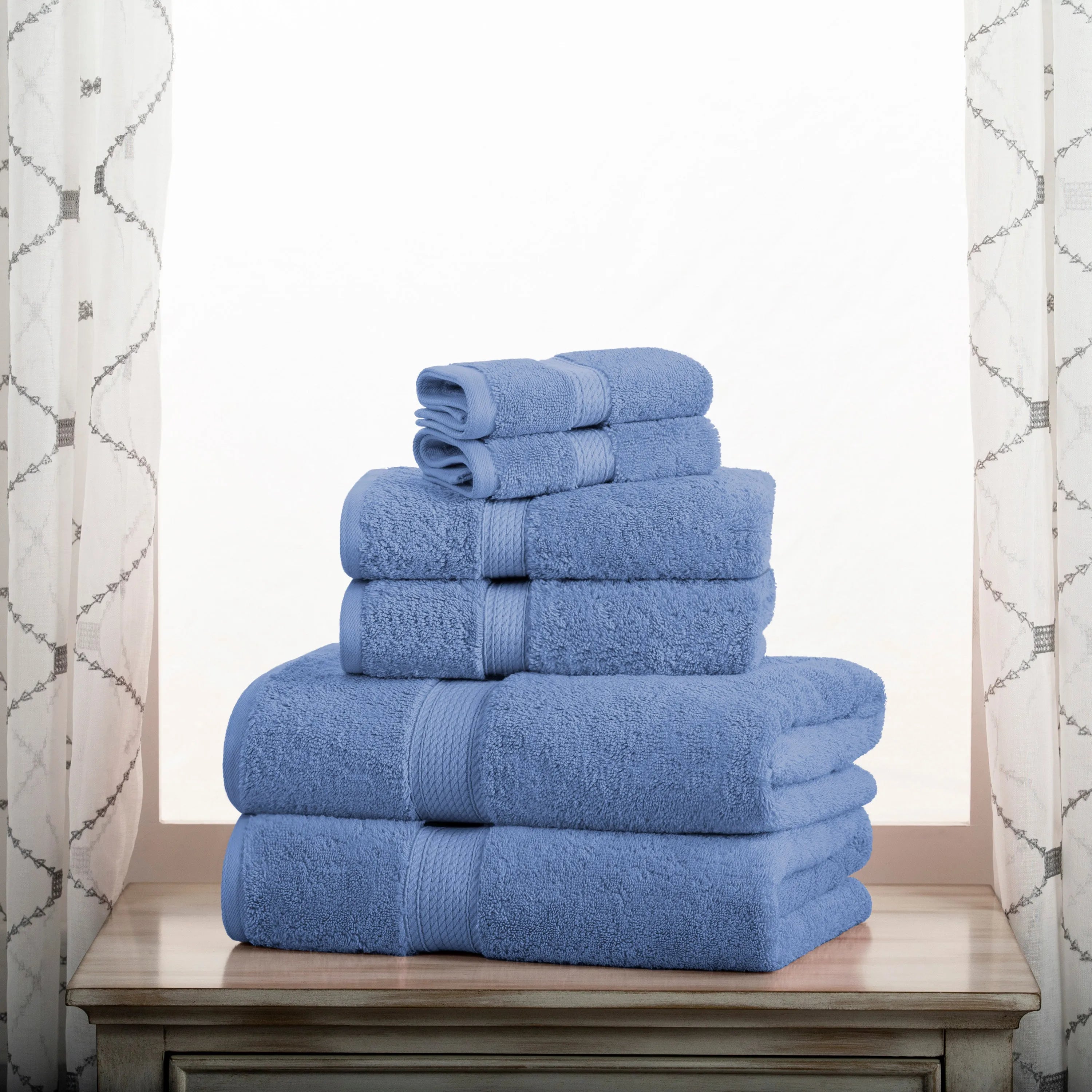 Madison Egyptian Cotton Pile Plush Heavyweight 6 Piece Towel Set