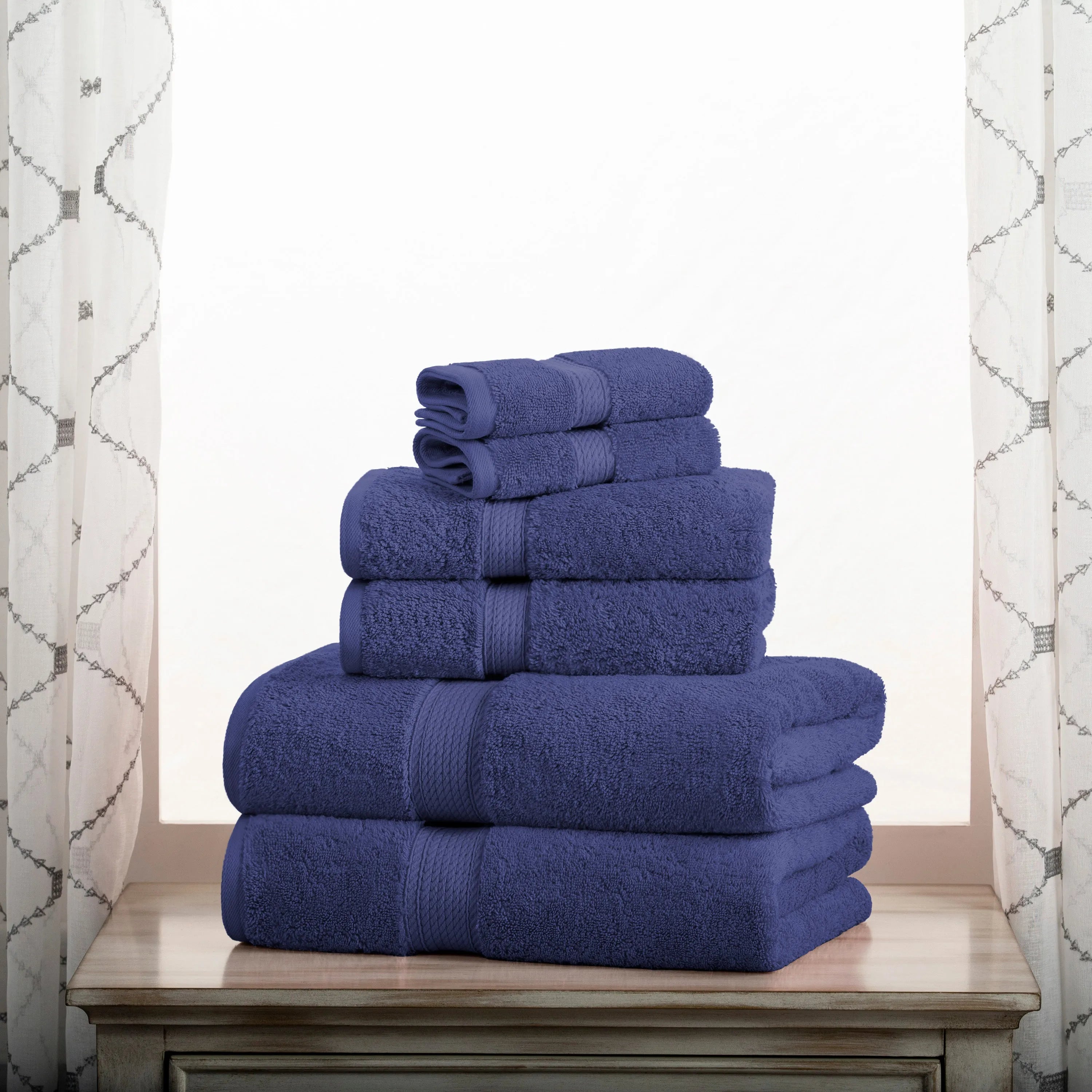 Madison Egyptian Cotton Pile Plush Heavyweight 6 Piece Towel Set