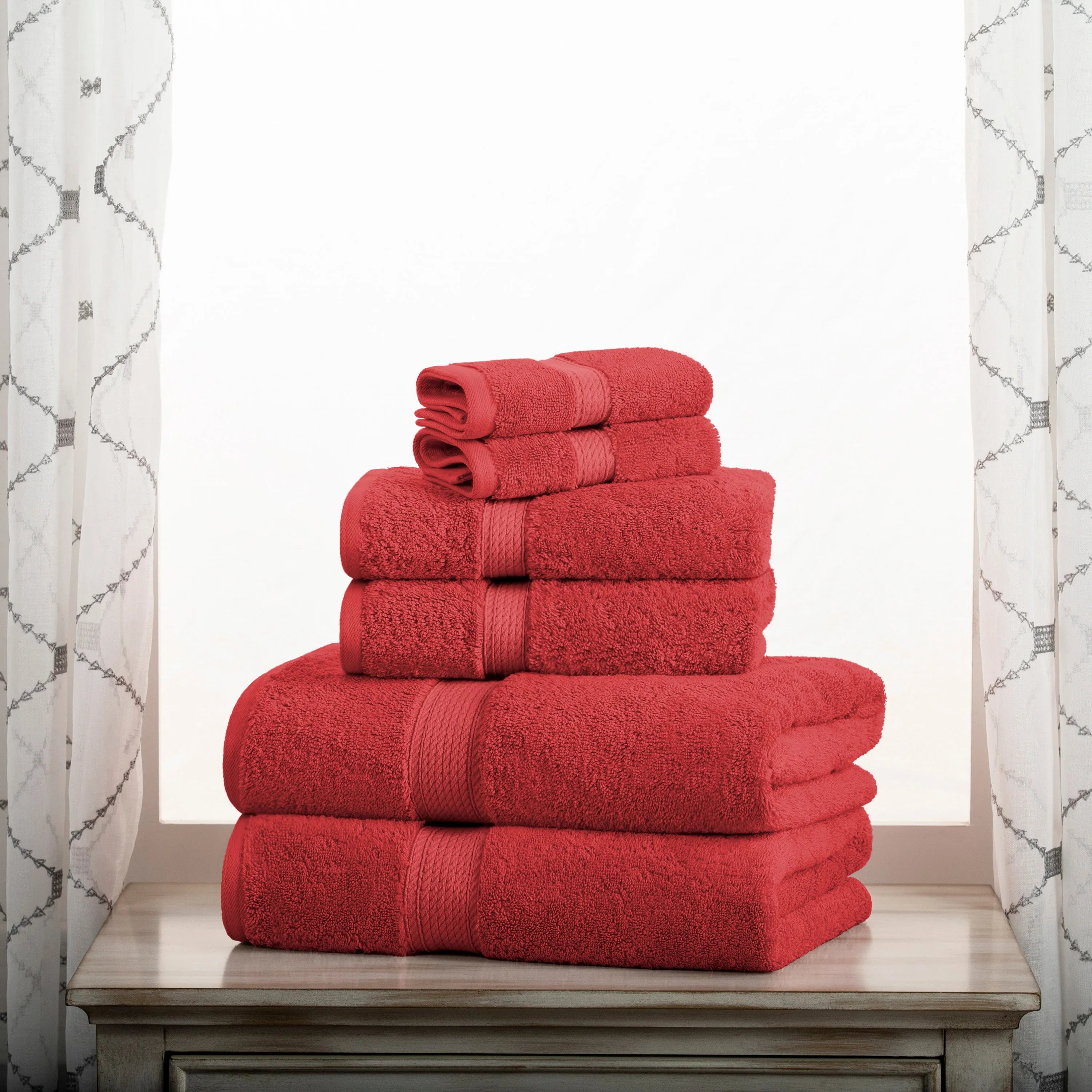 Madison Egyptian Cotton Pile Plush Heavyweight 6 Piece Towel Set