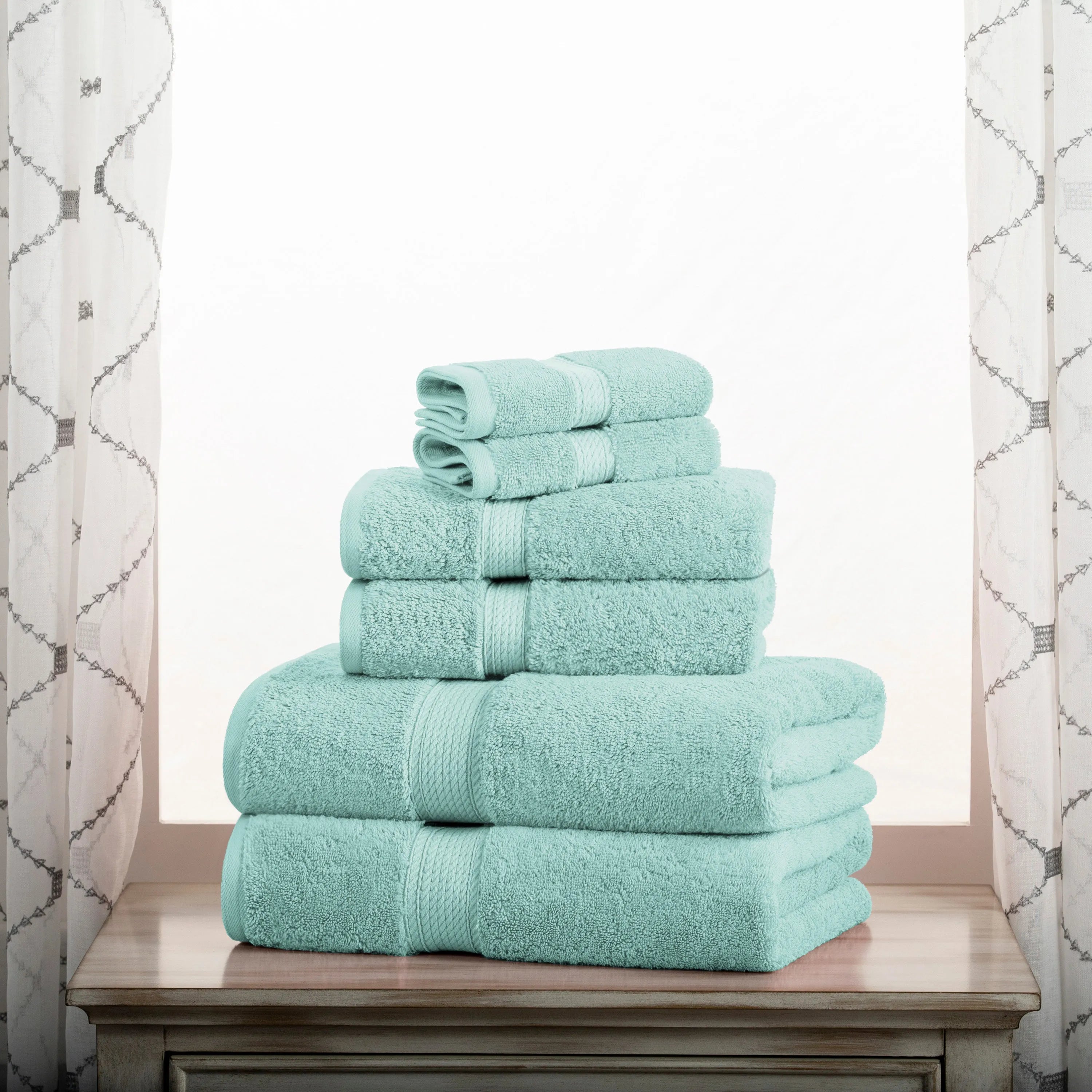 Madison Egyptian Cotton Pile Plush Heavyweight 6 Piece Towel Set