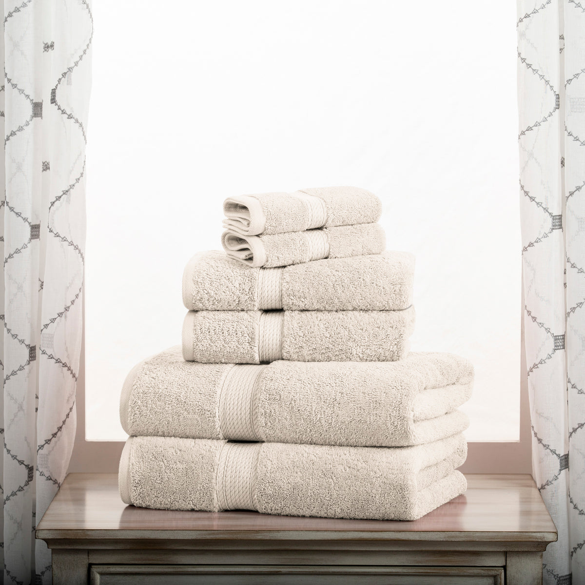 Pinzon Blended Egyptian Cotton 6-Piece Towel Set, Moss 