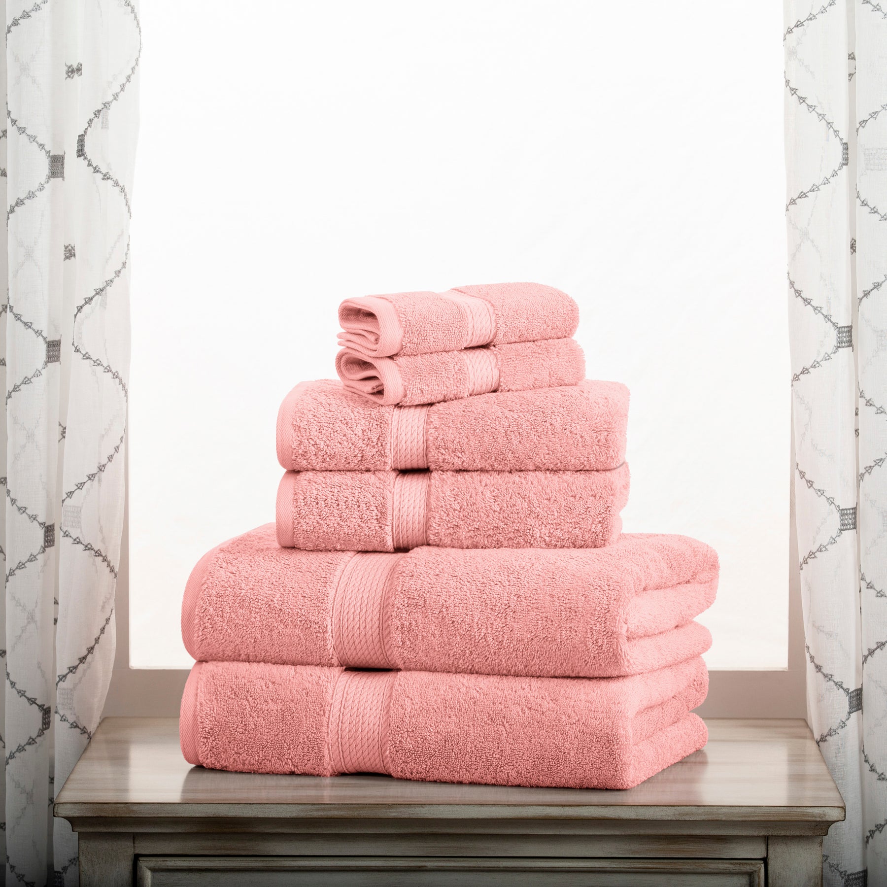 Wamsutta Egyptian Cotton 6 Piece Towel Set (Petal Pink) : :  Home & Kitchen