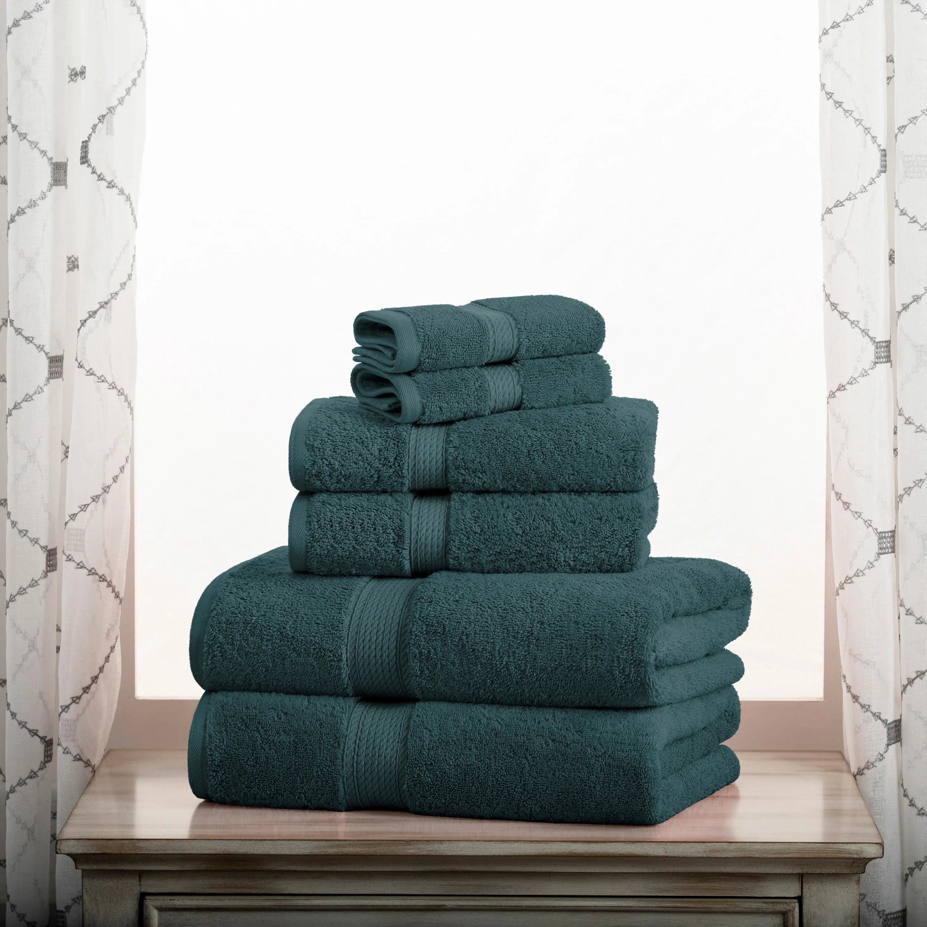 Madison Egyptian Cotton Pile Plush Heavyweight 6 Piece Towel Set