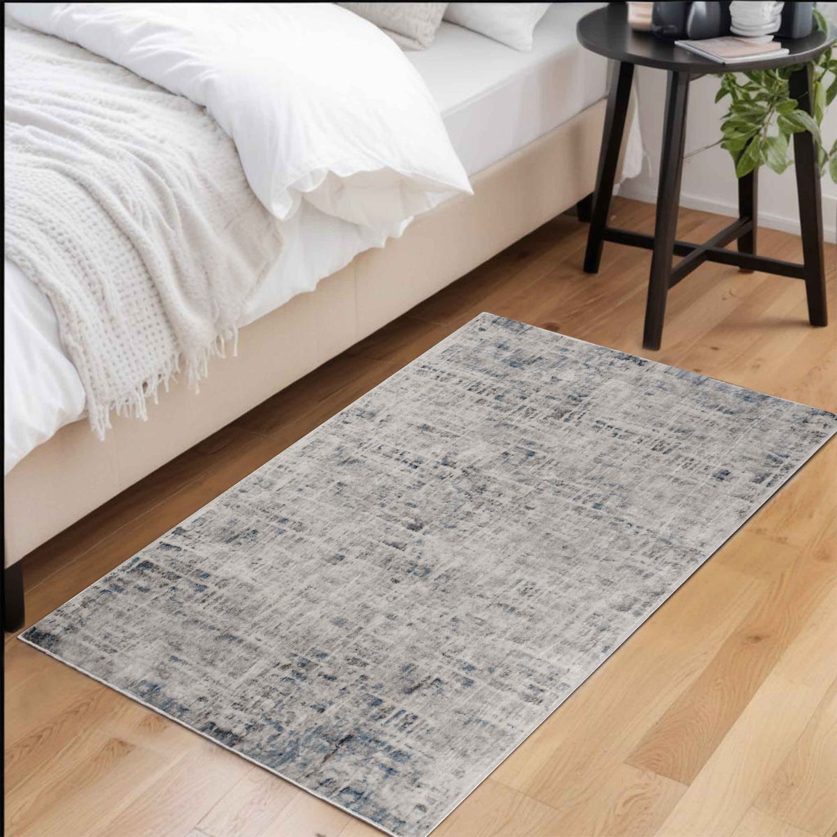 Acer Distressed Abstract Modern Indoor Area Rug or Runner - Blue