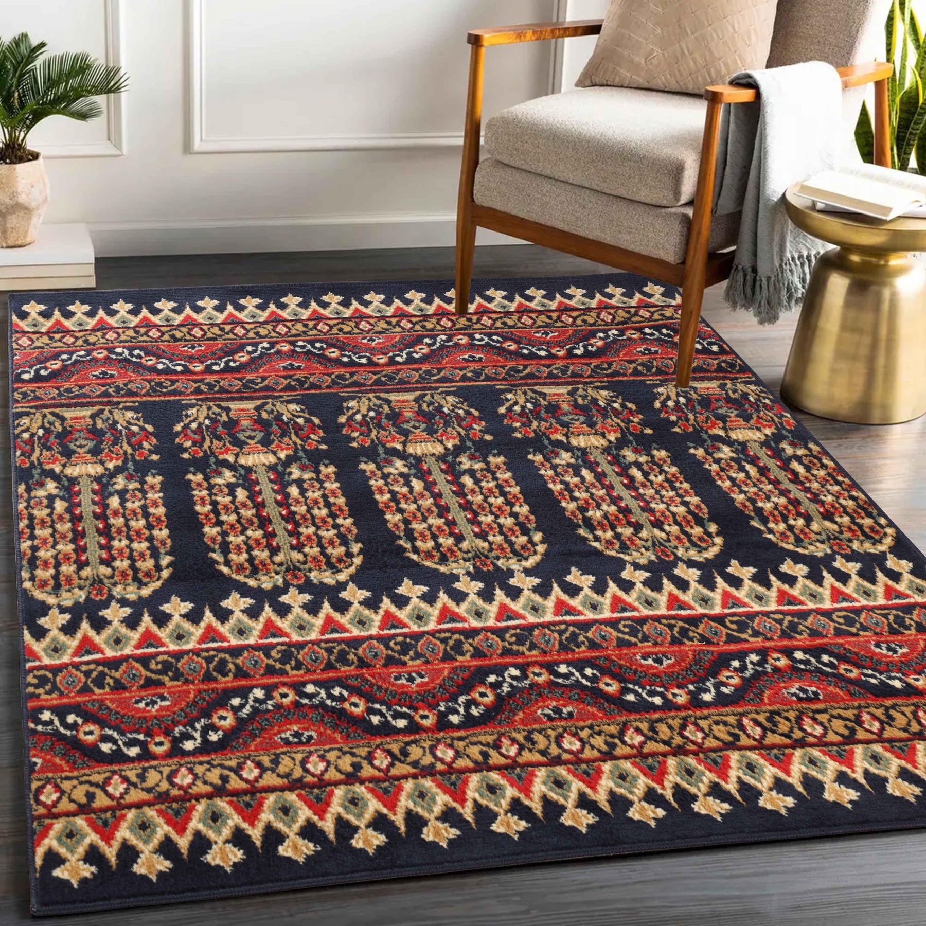 Adena Bohemian Floral Geometric Area Rug or Runner Rug - Rugs by Superior - Superior 