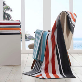 Cotton Striped Oversized 4 Piece Beach Towel Set
