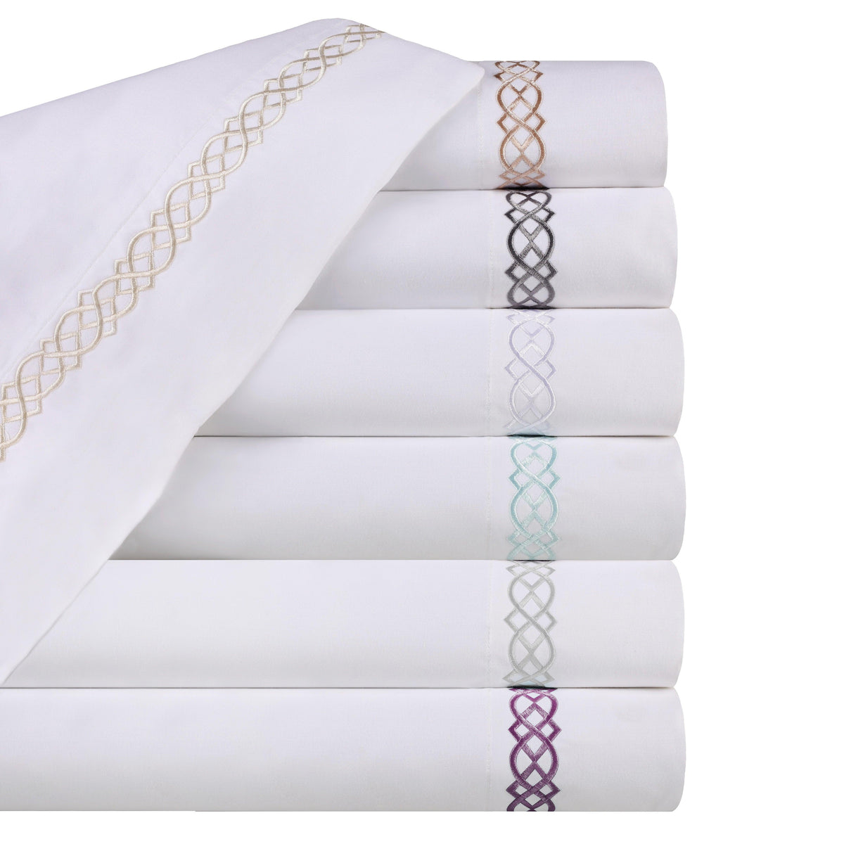 Egyptian Cotton 1000 Thread Count Embroidered Pillowcase Set
