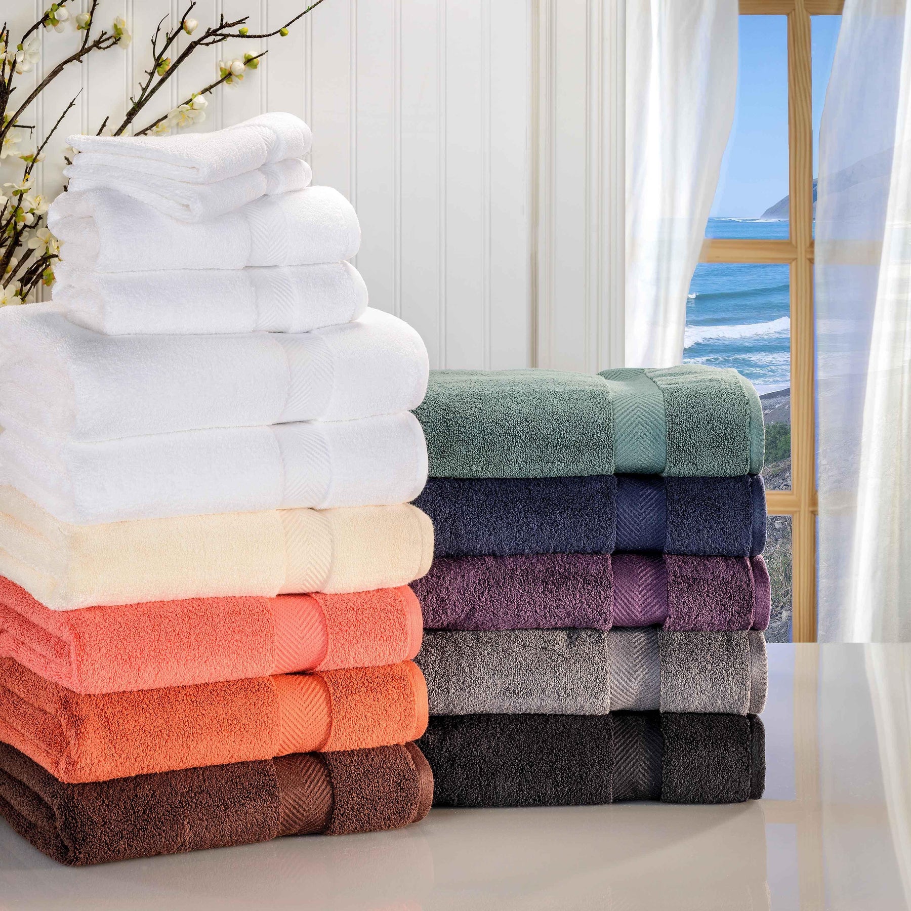 Zero-Twist Smart-Dry Combed Cotton 3 Piece Towel Set - Towel Set by Superior - Superior 