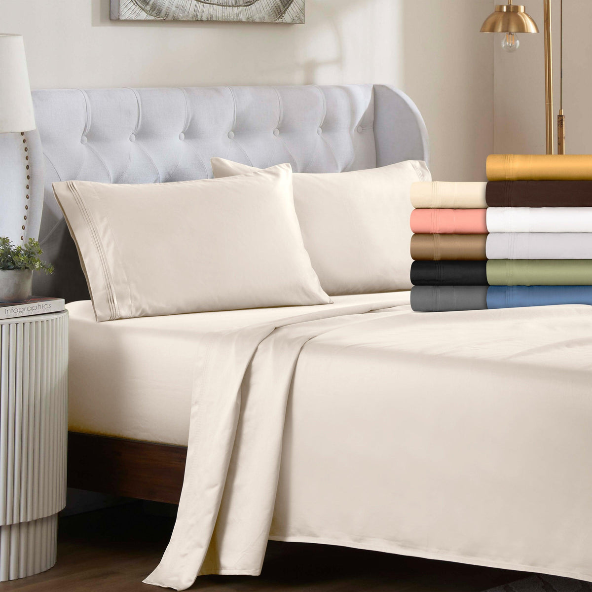 Egyptian Cotton 1500 Thread Count Eco Friendly Solid Sheet Set - Sheet Set by Superior - Superior 