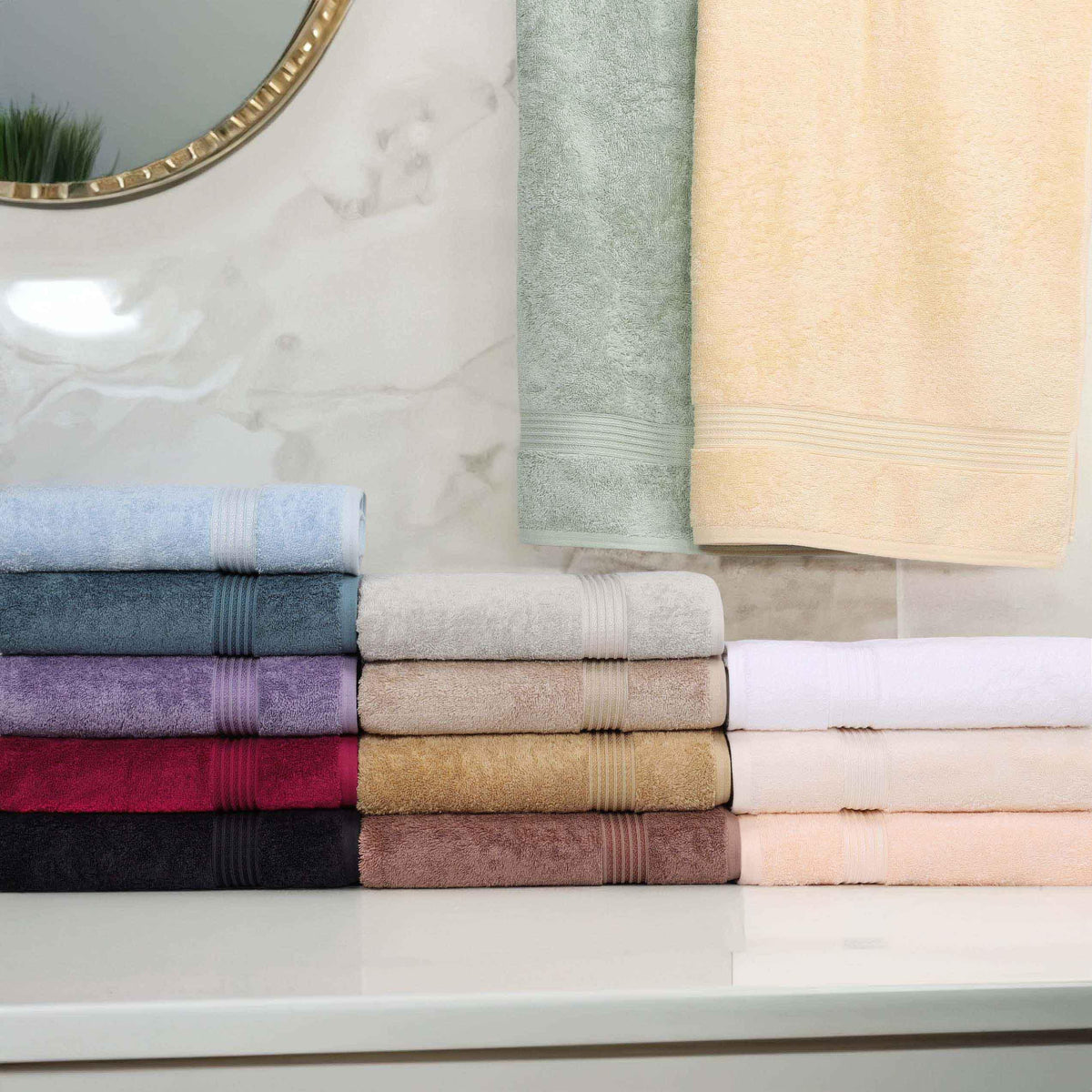Egyptian Cotton Highly Absorbent Solid 4 Piece Bath Towel Set - Bath Towel by Superior - Superior 